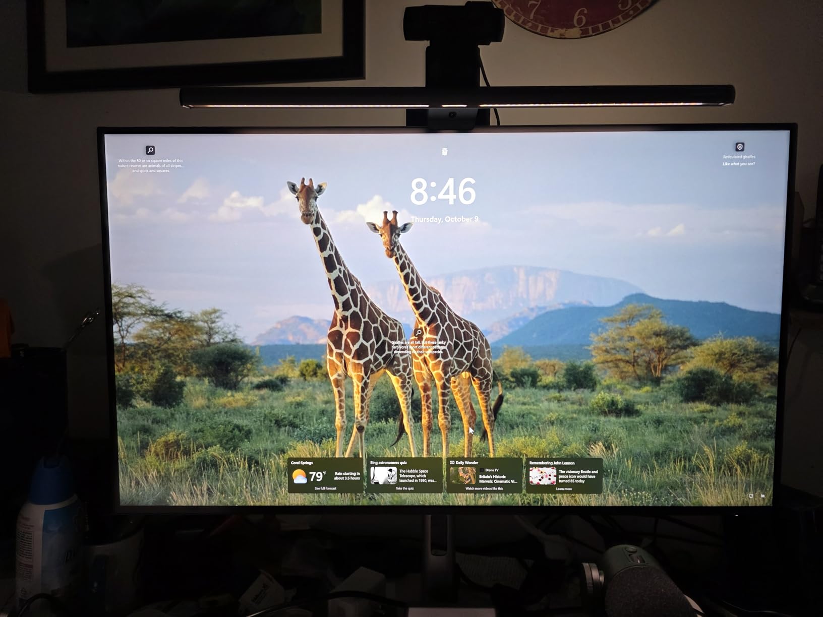 BenQ ScreenBar Halo 2 LED Monitor Light - Wireless Controller, Backlight, Motion Sensor, Adjustable Brightness/Color Temperature, Eye-Care Light Bar, No Screen Glare, Space Saving, Fits Curved Monitor - Customer Photo 2