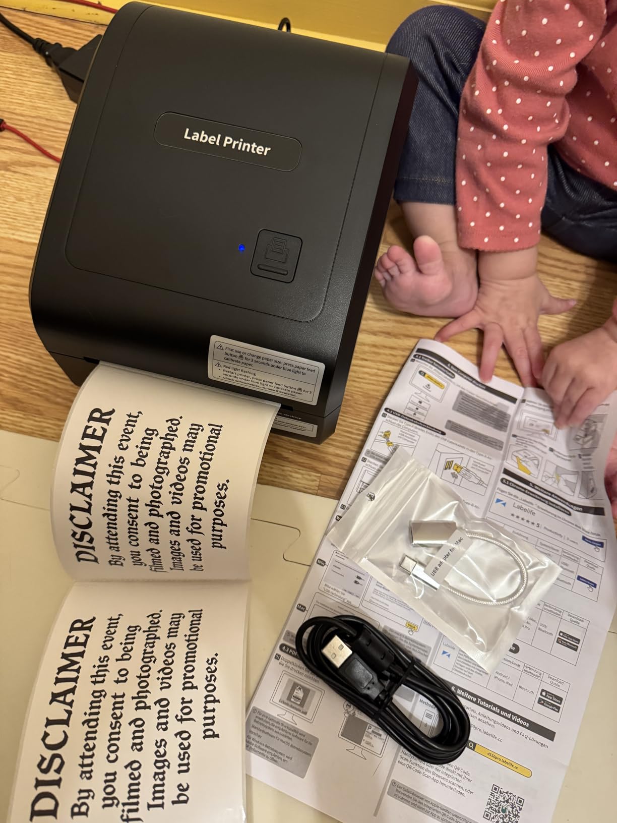 Bluetooth Thermal Label Printer 4x6, Ethernet Shipping Label Printer, D550 Pro Wireless Thermal Labels Printers for Small Business, Office, Home, Support Bluetooth/Ethernet/USB - Customer Photo 1