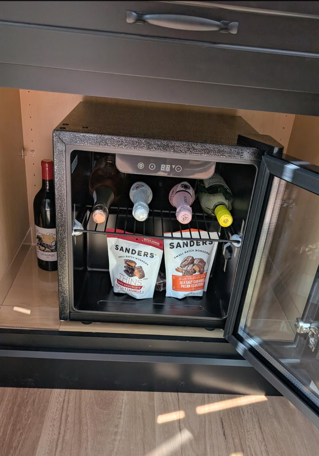 145 Can Beverage Refrigerator Cooler - 4.5 Cu.Ft Mini Fridge Glass Door, Soda Wine Beer Drink Fridge, Small Refrigerator for Bedroom Office Home Bar Dorm, Digital Temperature Control, Silver - Customer Photo 2