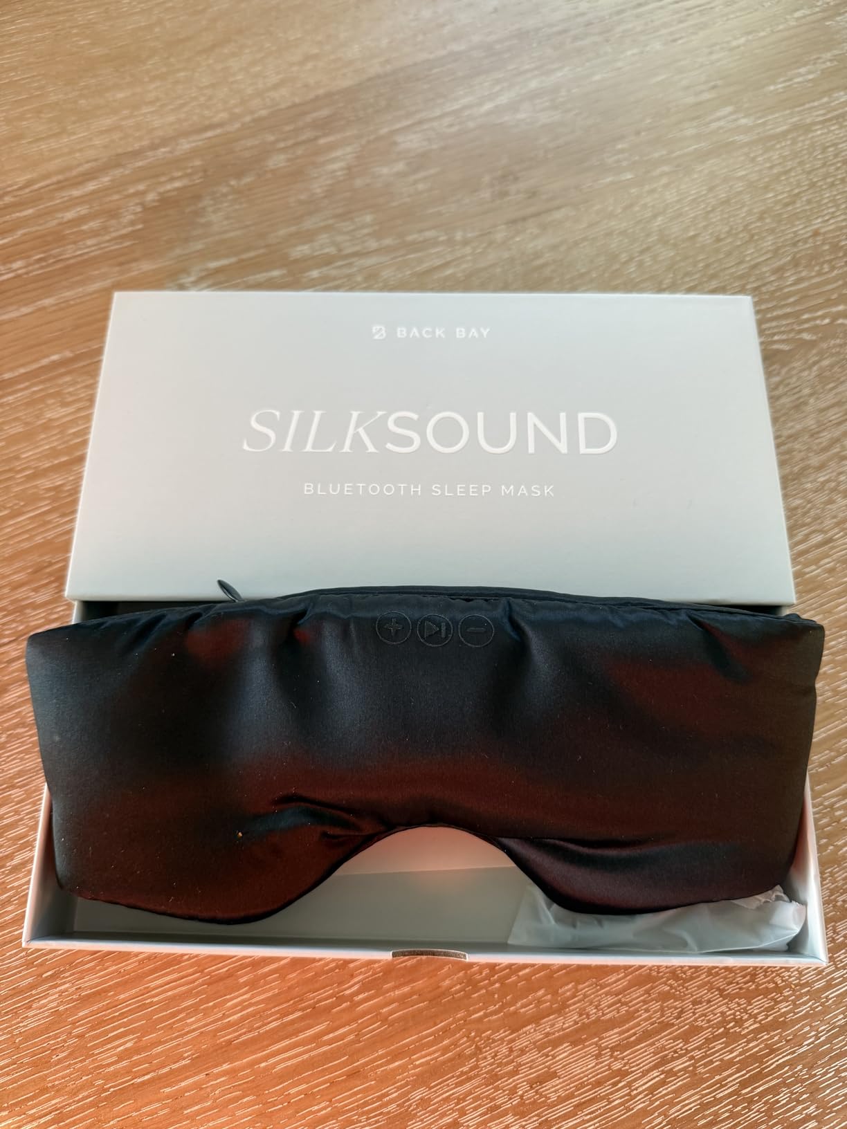 SilkSound 100% Mulberry Silk Bluetooth Sleep Mask for Side Sleepers, Sleeping Eyemask with Bluetooth Headphones, Eye Mask Headphones, Sleep Headphones for Side Sleepers, White Noise Head Phones Customer Review SilkSound 100% Mulberry Silk Bluetooth Sleep Mask for Side Sleepers, Sleeping Eyemask with Bluetooth Headphones, Eye Mask Headphones, Sleep Headphones for Side Sleepers, White Noise Head Phones - Customer Photo 1