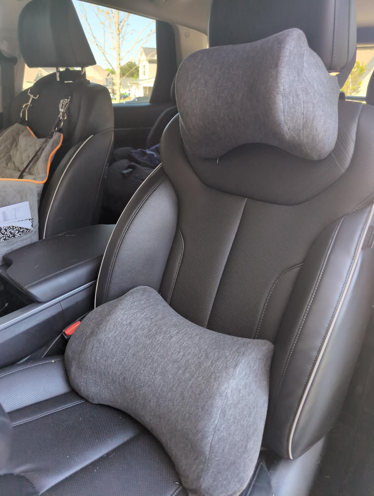 Car Neck Pillow for Driving Gaming Chair Neck Pillow with Adjustable Strap and Removable Cover, Memory Foam Headrest Pillow for Chairs, Ergonomic Design, 2 Pack - Customer Photo 1