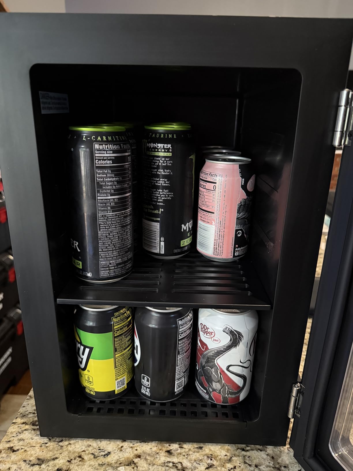 6 Bottles and 6 Cans Compact Beverage Refrigerator, Freestanding Mini Fridge with Temperature Control for Beer Wine, Under Counter Small Refrigerator Adjustable Shelve for Home and Bar - Customer Photo 1