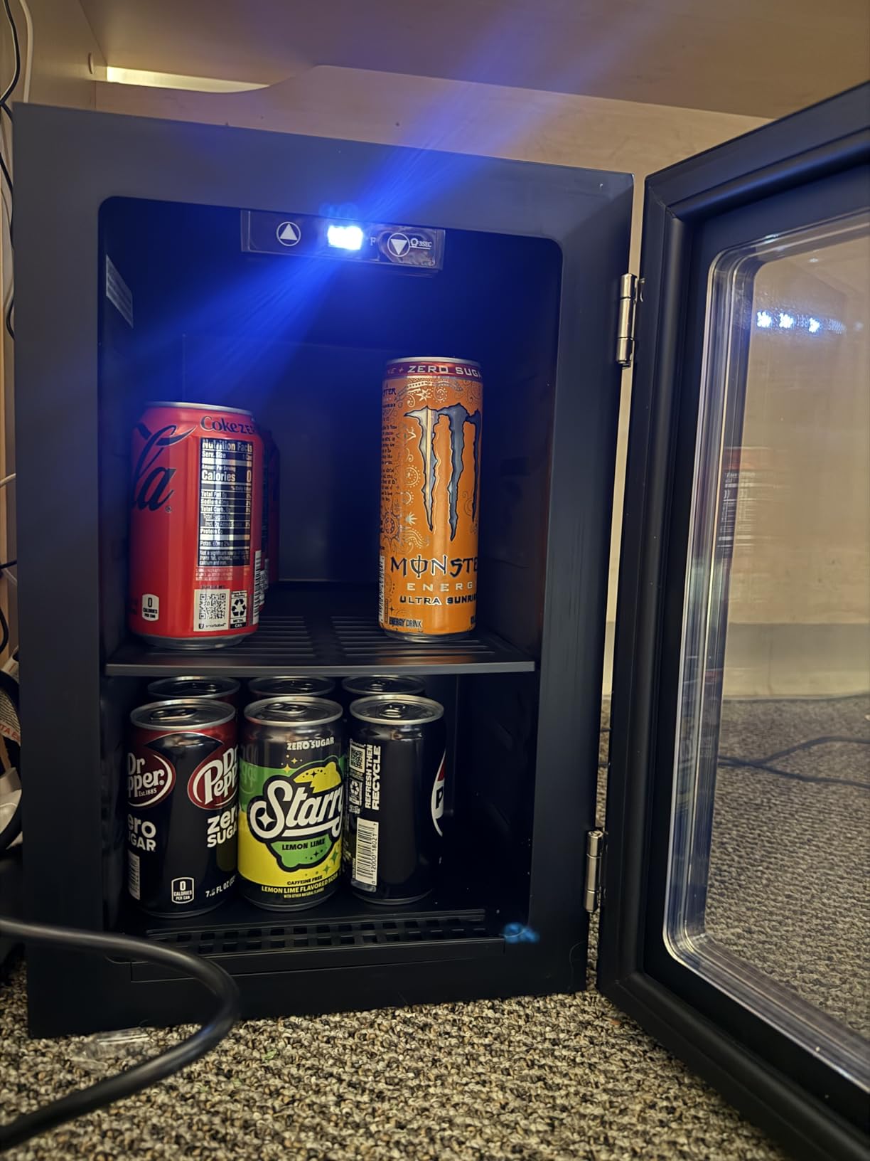 6 Bottles and 6 Cans Compact Beverage Refrigerator, Freestanding Mini Fridge with Temperature Control for Beer Wine, Under Counter Small Refrigerator Adjustable Shelve for Home and Bar - Customer Photo 2