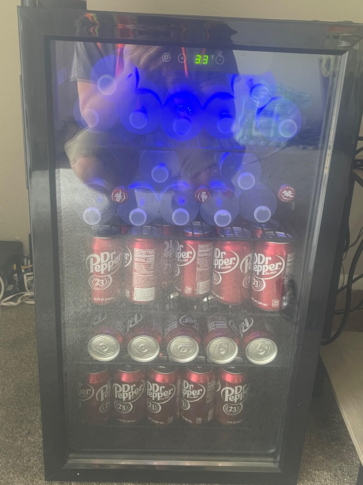 6 Bottles and 6 Cans Compact Beverage Refrigerator, Freestanding Mini Fridge with Temperature Control for Beer Wine, Under Counter Small Refrigerator Adjustable Shelve for Home and Bar - Customer Photo 2