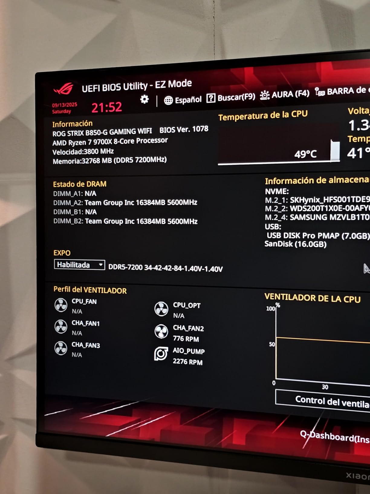 ASUS ROG Strix B850-A Gaming WiFi AMD AM5 B850 ATX Motherboard 14+2+2 Power Stages, DDR5 AEMP, 2.5G LAN, WiFi 7 with Q-Antenna, 4X M.2, PCIe® 5.0, USB 20Gbps Type-C, AI Networking II, ASUS AI Advisor - Customer Photo 2