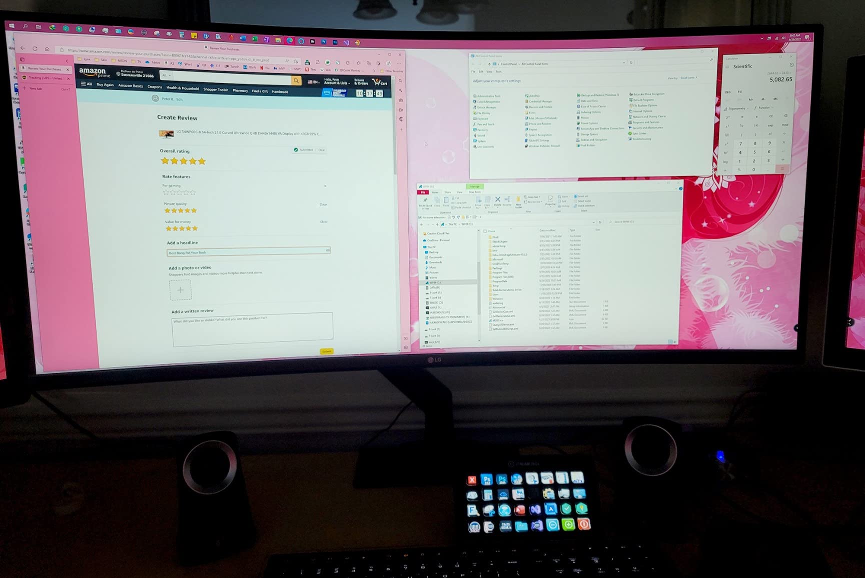 LG 34WR55QK-B 34-inch UltraWide WQHD (3440 x 1440) Curved Computer Monitor, 100Hz, 5ms, HDR10, Reader Mode, HDMI, DisplayPort, USB Type-C, Tilt/Height Adjustable Stand, Black Customer Review LG 34WR55QK-B 34-inch UltraWide WQHD (3440 x 1440) Curved Computer Monitor, 100Hz, 5ms, HDR10, Reader Mode, HDMI, DisplayPort, USB Type-C, Tilt/Height Adjustable Stand, Black - Customer Photo 1