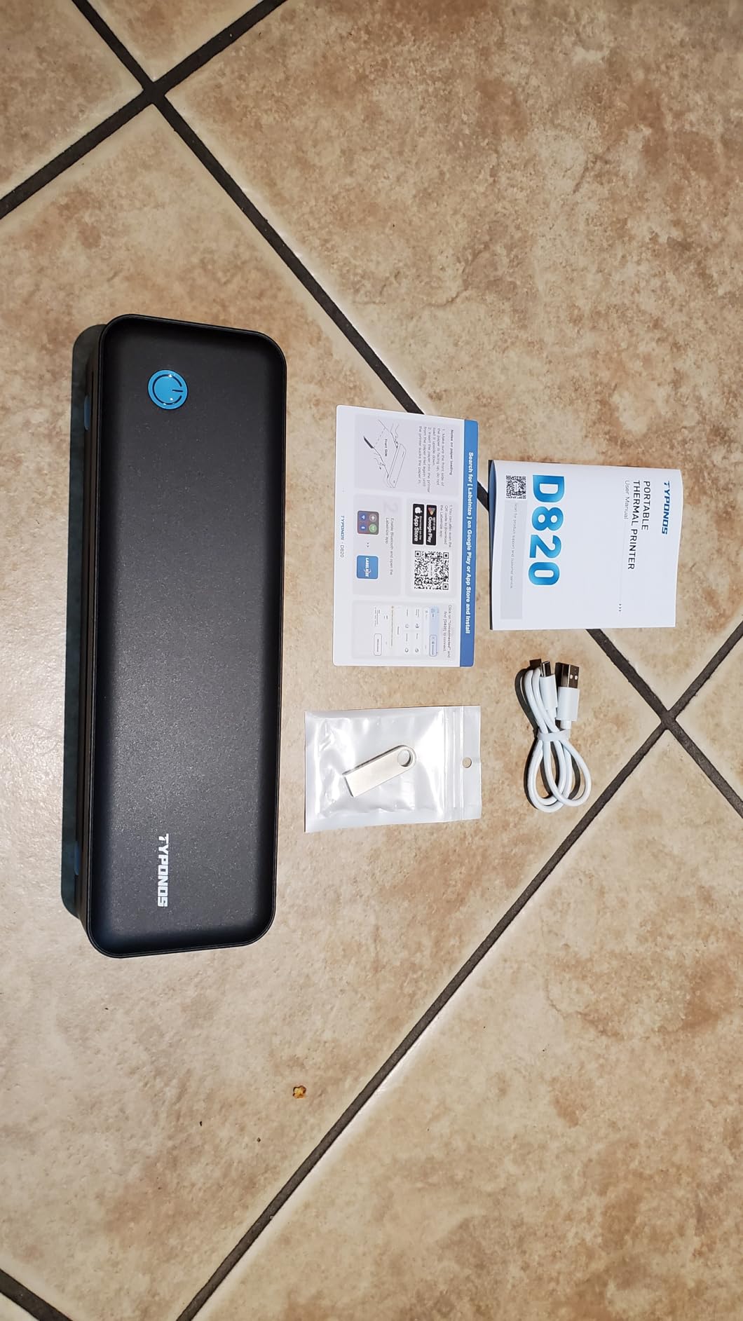 TYPONOS Portable Printers Wireless for Travel, D820 Thermal Inkless Printer Support Sizes from 8.5