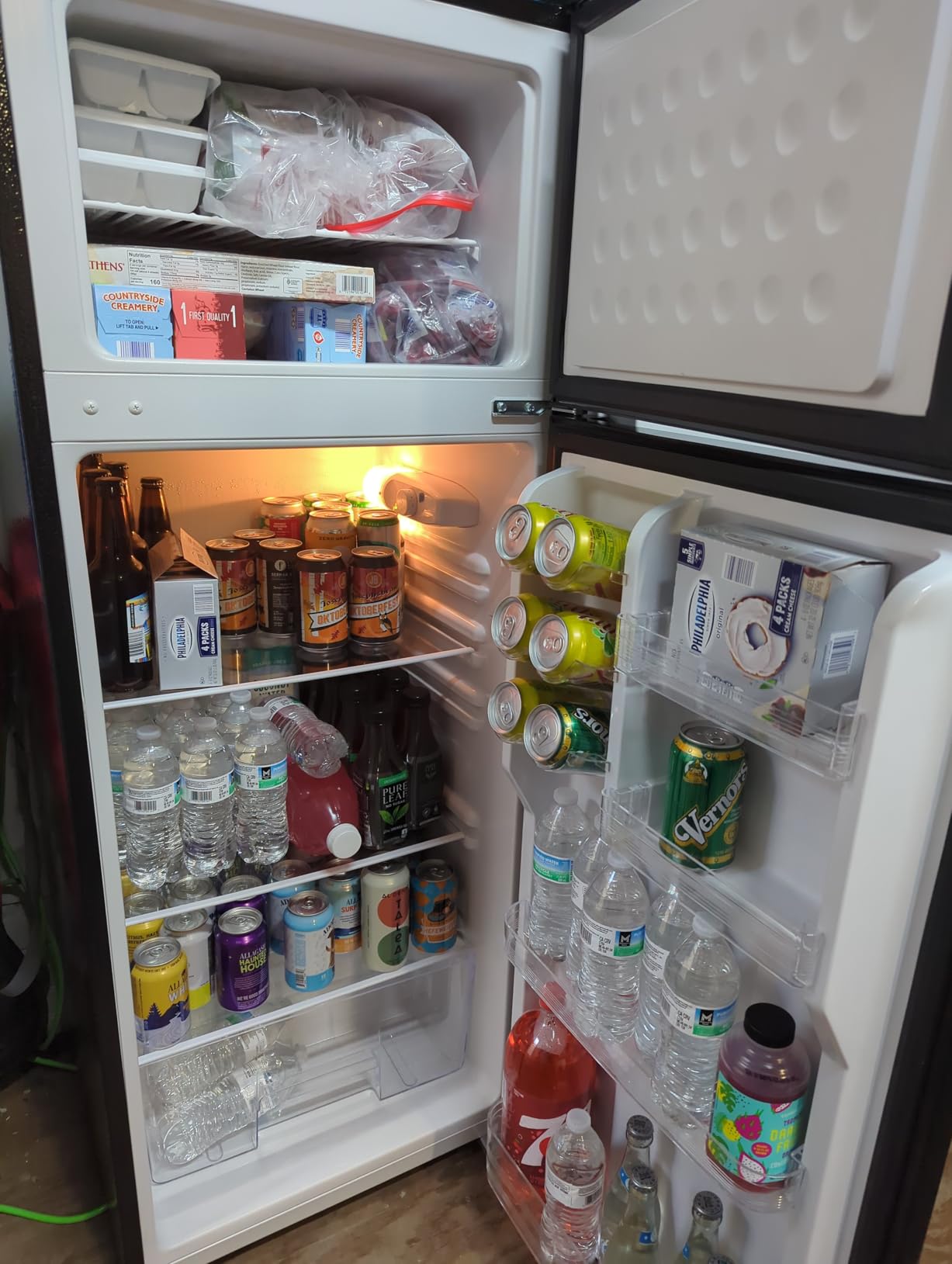 Upstreman 7.7 Cu.Ft. Refrigerator with Freezer, Double Door, Adjustable Thermostat, Large Capacity, Reversible Door Swing, Refrigerator for Apartment, Office, Dorm, Stainless (BD75) Customer Review Upstreman 7.7 Cu.Ft. Refrigerator with Freezer, Double Door, Adjustable Thermostat, Large Capacity, Reversible Door Swing, Refrigerator for Apartment, Office, Dorm, Stainless (BD75) - Customer Photo 2