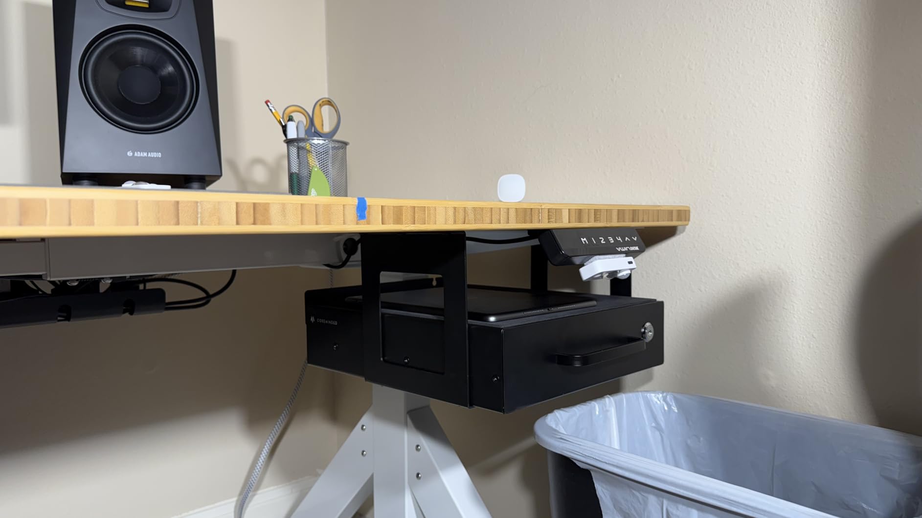 Under Desk Drawer Slide-Out – Lockable Metal Storage Drawer with Cable Management for Office & Home (Single, Bracketed) Customer Review Under Desk Drawer Slide-Out – Lockable Metal Storage Drawer with Cable Management for Office & Home (Single, Bracketed) - Customer Photo 2