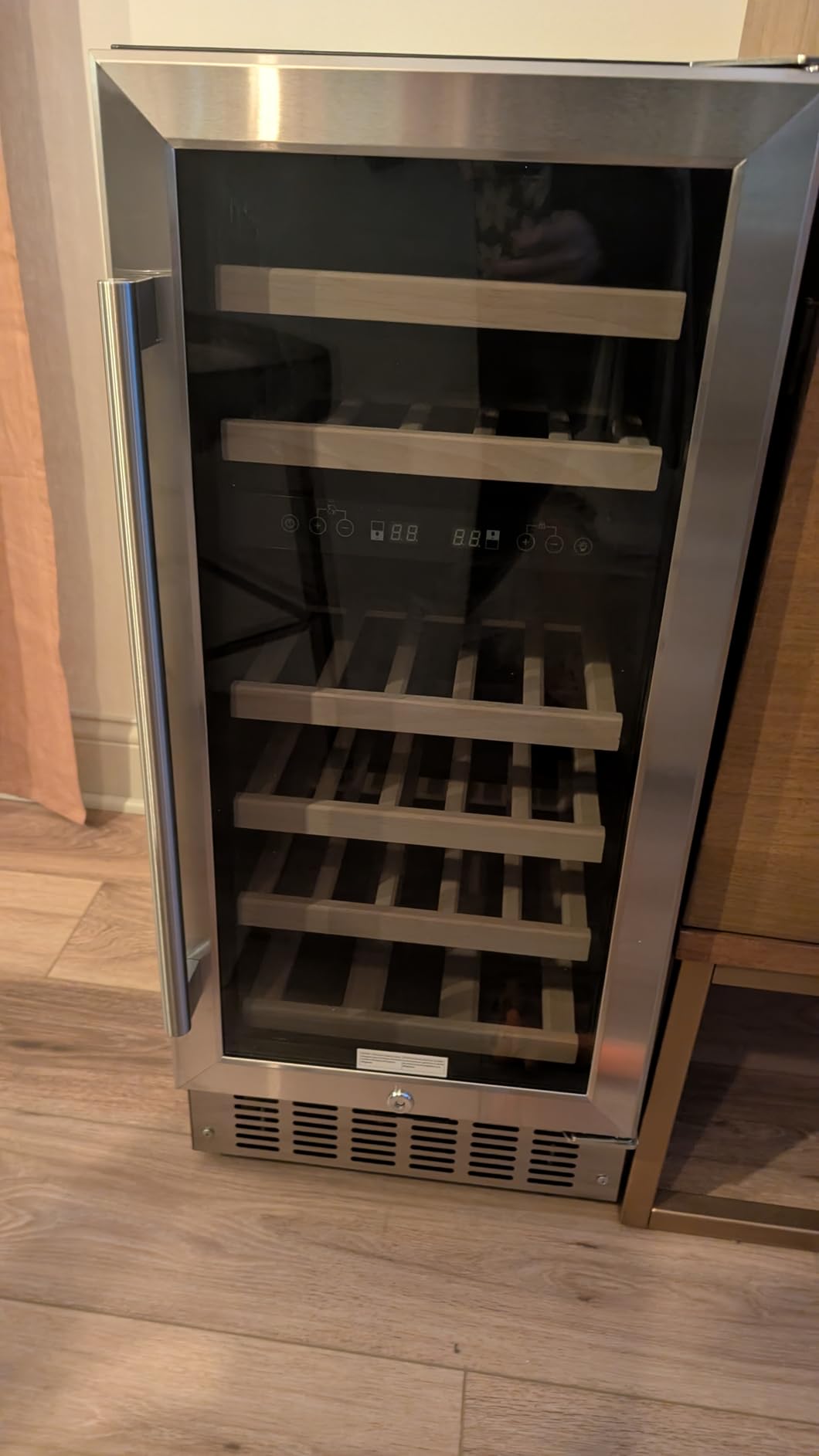 Antarctic Star Wine Fridge,15 Inch Wine Cooler Refrigerator Under Counter(41-68°F),28 Bottles Built-in Dual Zone &Freestanding Wine Refrigerator with Stainless Steel & Double-Layer Tempered Glass Door - Customer Photo 3