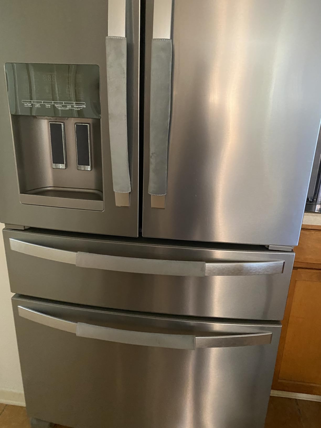 Refrigerator Door Handle Covers, Set of 6, Non-Slip Fridge Handle Covers, Washable Appliance Handle Covers, Keep Your Kitchen Clean, Microwave Oven Dishwasher Handle Protector(Gray, Silver pattern) - Customer Photo 2