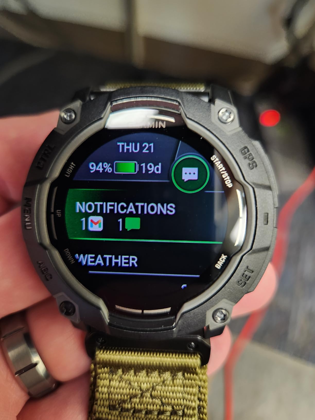 Garmin Instinct® 3 45mm, Solar Charged Display, Rugged Outdoor GPS Smartwatch, Metal-Reinforced Bezel, Built-in Flashlight, Black - Customer Photo 1