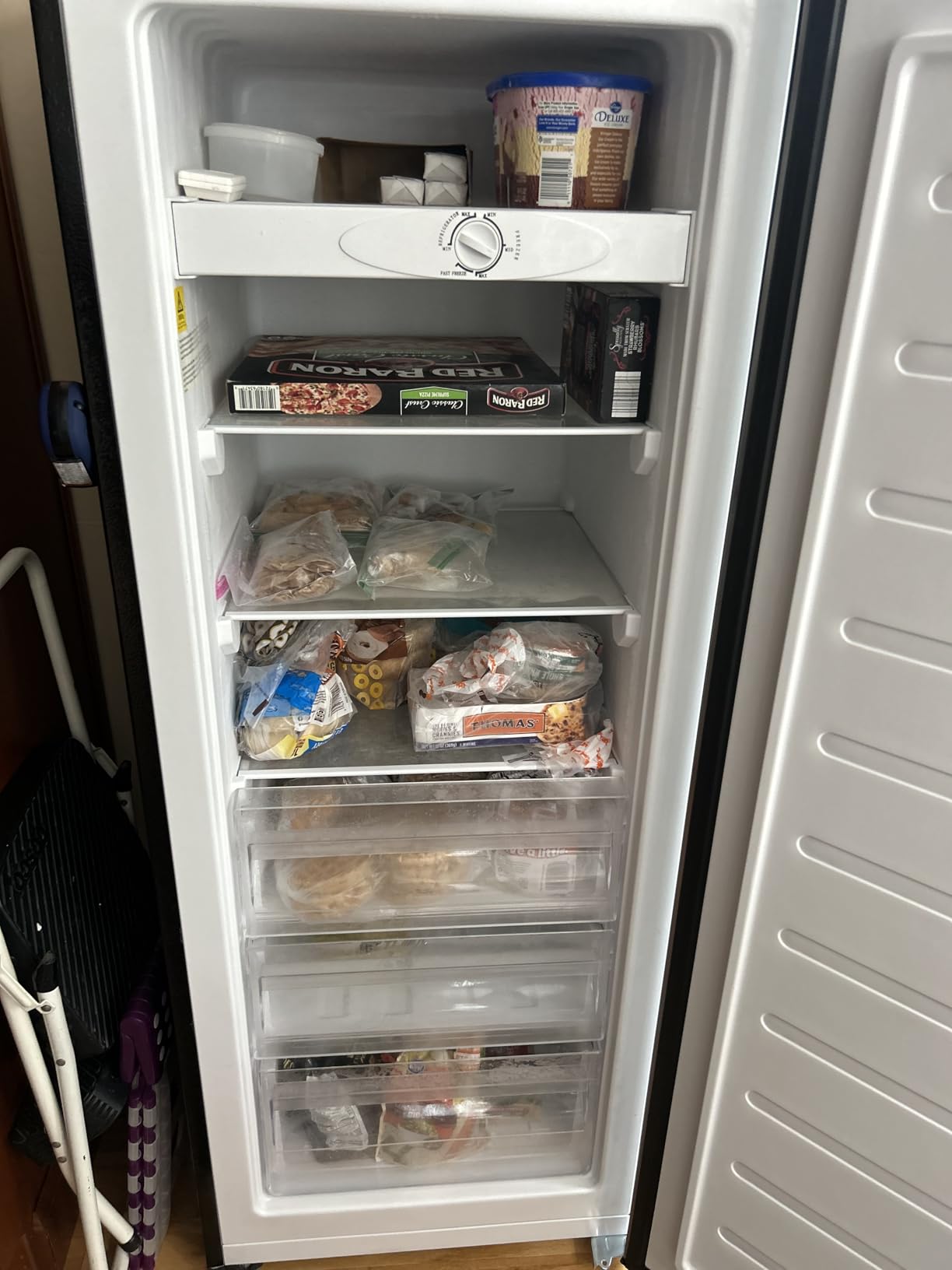 BANGSON Upright Freezer, 7.0 Cu.ft Stand Up Freezer, Convertible Upright Freezer/Refrigerator, Single Door for Kitchen,Garage, Office, Apartment, Silver - Customer Photo 2