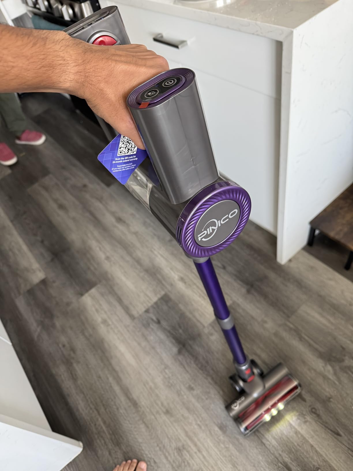 Cordless Vacuum Cleaner, 25kPA Vacuum Cleaners for Home, Stick Vac with Anti-Tangle Brush, 40 Mins Runtime, Lightweight, Versatile for Carpet, Hard Floor, Pet Hair (Purple) - Customer Photo 1