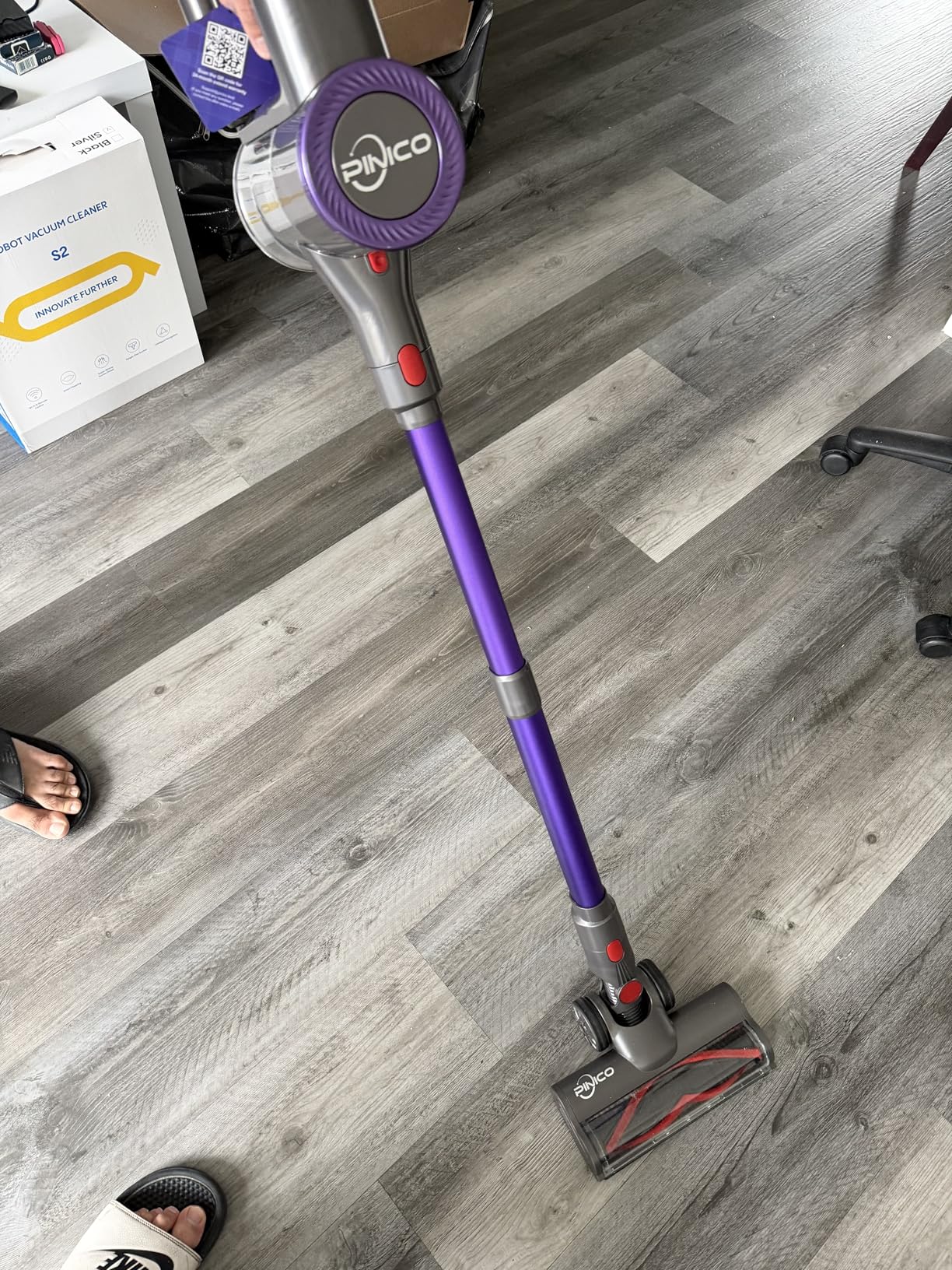 Cordless Vacuum Cleaner, 25kPA Vacuum Cleaners for Home, Stick Vac with Anti-Tangle Brush, 40 Mins Runtime, Lightweight, Versatile for Carpet, Hard Floor, Pet Hair (Purple) - Customer Photo 2