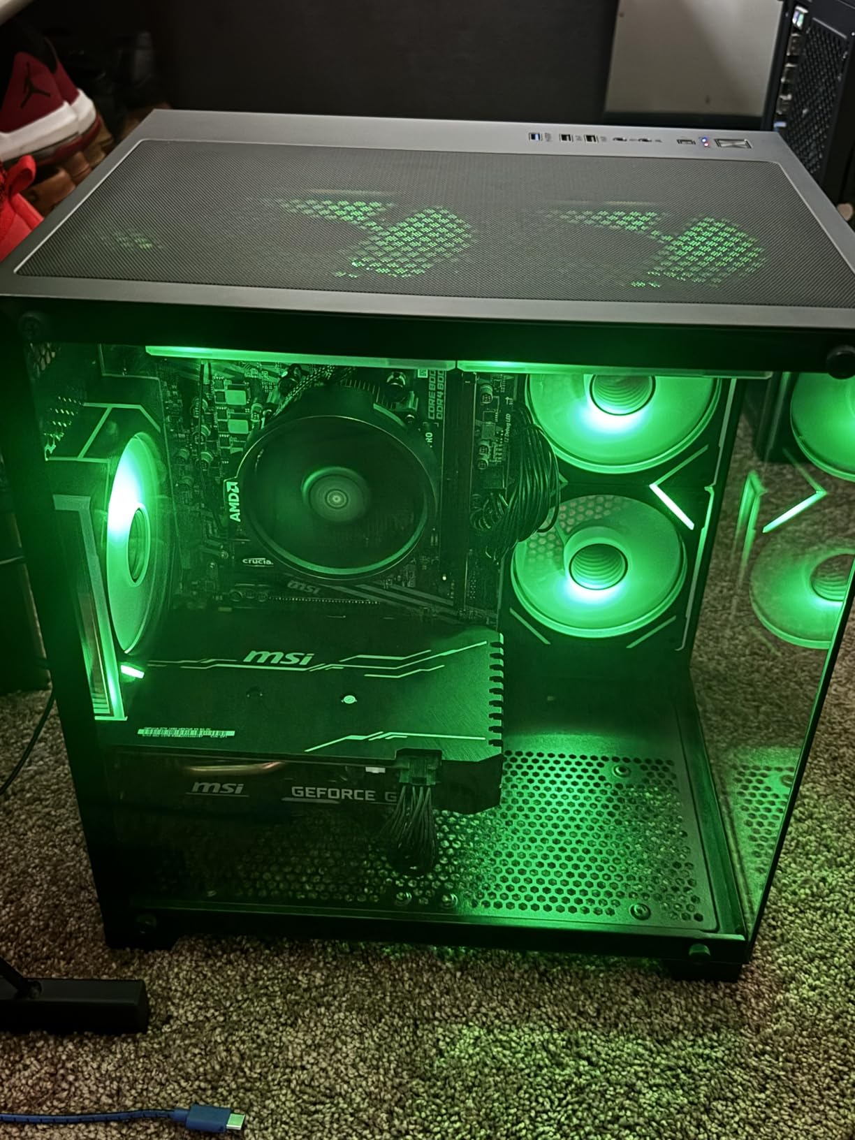 Gaming PC Desktop Computer AMD Ryzen 5 5600GT,16GB DDR4 3200MHz,1TB M.2 NVMe PCle4.0 Gen4,550W 80PLUS PSU,WiFi,Game Design Office Console,Sea View Room, Towers Prebuilt PC (Black) Customer Review Gaming PC Desktop Computer AMD Ryzen 5 5600GT,16GB DDR4 3200MHz,1TB M.2 NVMe PCle4.0 Gen4,550W 80PLUS PSU,WiFi,Game Design Office Console,Sea View Room, Towers Prebuilt PC (Black) - Customer Photo 4