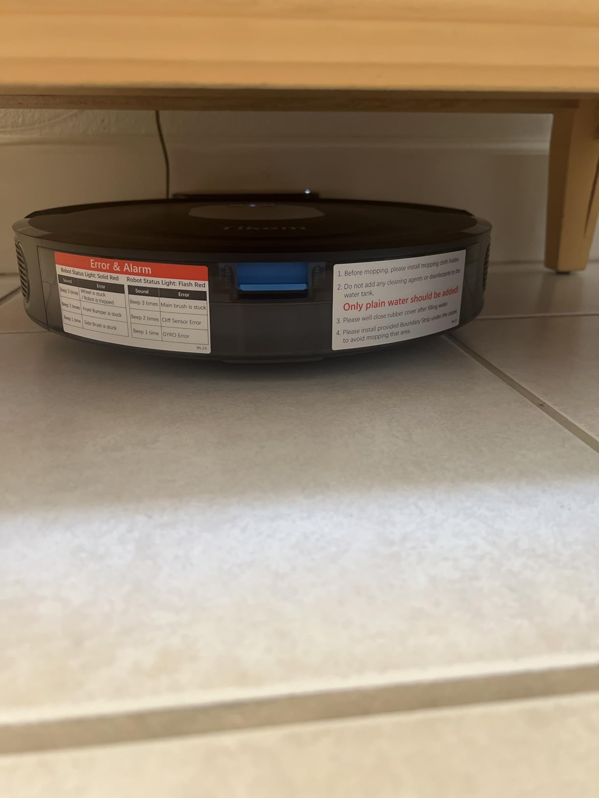 Tikom Robot Vacuum and Mop Combo, 5000Pa Robotic Vacuum Cleaner, 150 Min Max, App & Remote Control, Ideal for Hard Floor, Carpet, Pet Hair, Self-Charge(G8000 Max) - Customer Photo 3