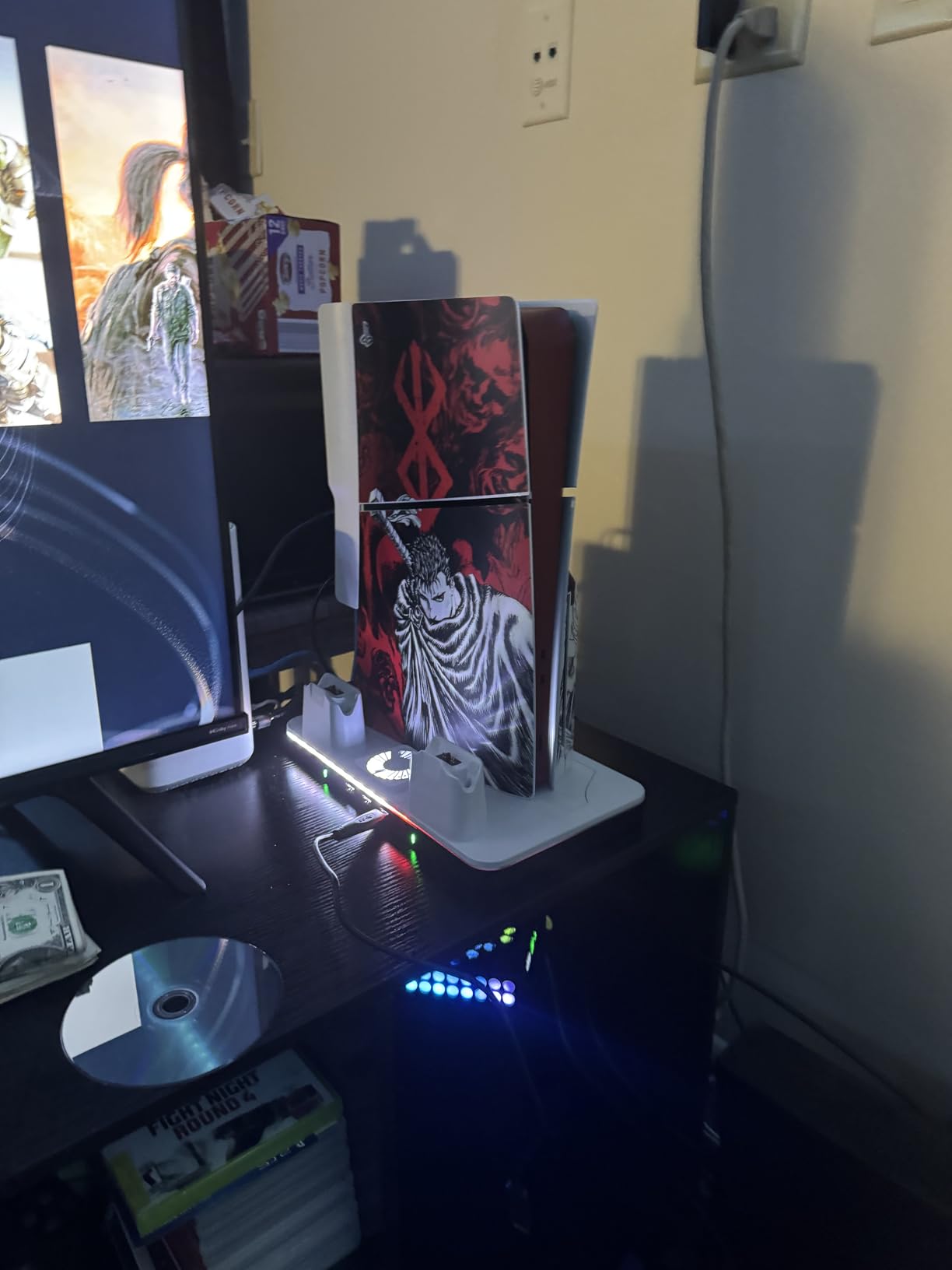 PS5 Slim Skin Compatible with PS5 Console Slim Disc Edition, Controller Skin Set – Dark Warrior Anime Art | Matte Finish | Scratch-Resistant, Protects from Dust | Precise Fit, Fade-Proof HD Print - Customer Photo 2