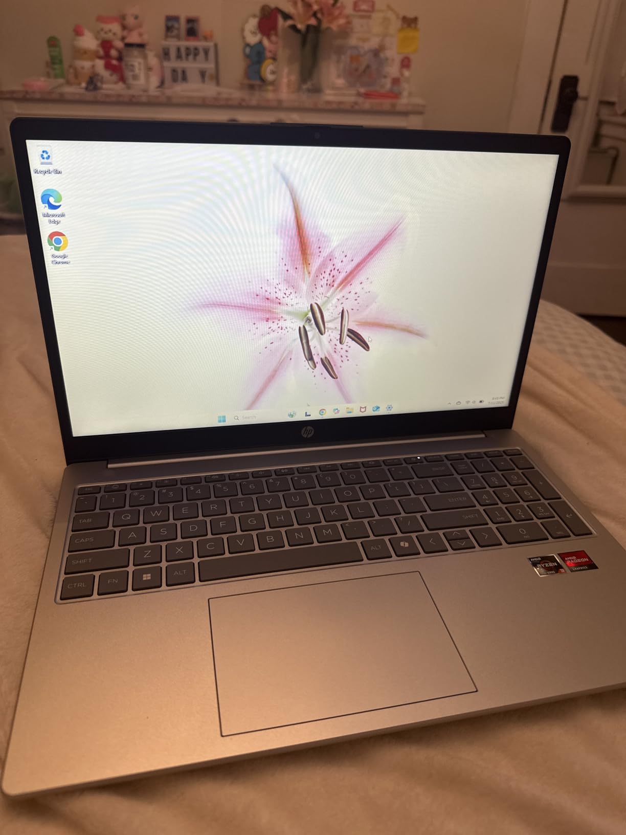 HP 15.6 inch Laptop, HD Touchscreen Display, AMD Ryzen 3 7320U, 8 GB RAM, 256 GB SSD, AMD Radeon Graphics, Windows 11 Home, Natural Silver, 15-fc0399nr - Customer Photo 3