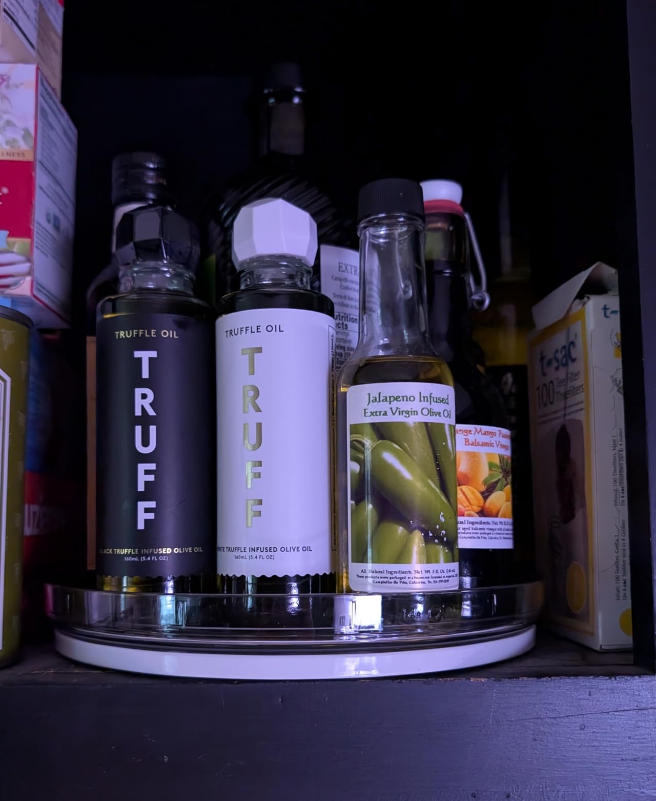 LAMU 3 Pack Lazy Susan Organizer, Clear Lazy Susan Turntable for Cabinet, Spice Organizer for Pantry, Refrigerator, Table Top, Kitchen Organizer and Storage, 2 Size (1 Piece 11'' + 2 Piece 9'') - Customer Photo 2