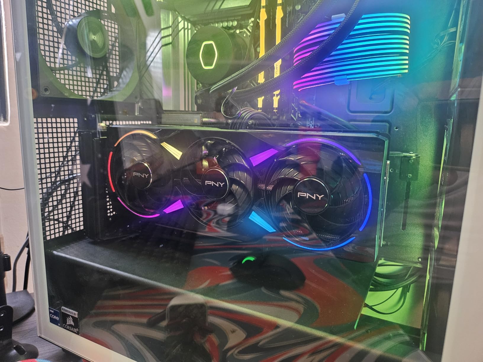 PNY NVIDIA GeForce RTX™ 5070 Ti Epic-X™ ARGB OC Triple Fan, Graphics Card (16GB GDDR7, 256-bit, Boost Speed: 2640 MHz, PCIe® 5.0, HDMI®/DP 2.1, 2.98-Slot, NVIDIA Blackwell Architecture, DLSS 4) - Customer Photo 5