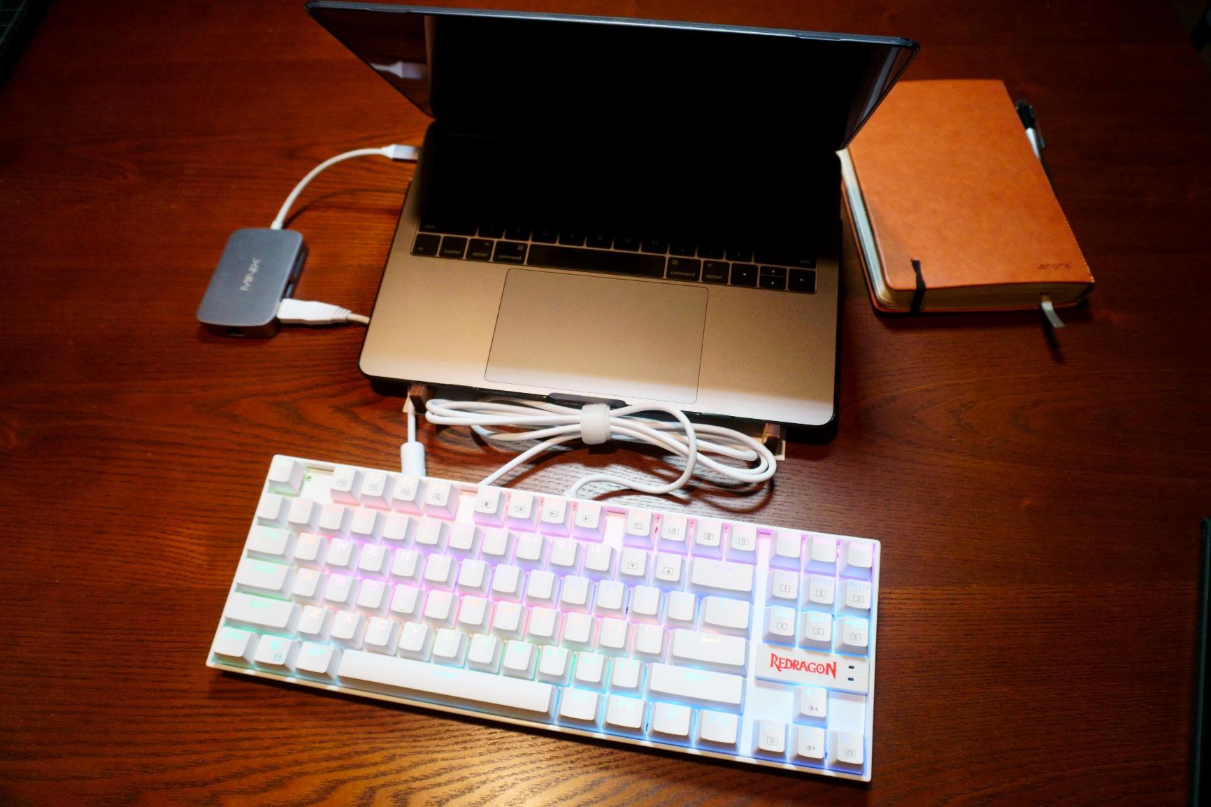 Redragon K552P Mechanical Gaming Keyboard TKL with 18 Backlight Modes, Hot-Swappable Red Switches, 87-Key Compact Ergonomic Design, N-Key Rollover & Software Programmable Macro - RGB, Eclipse Gilded - Customer Photo 3