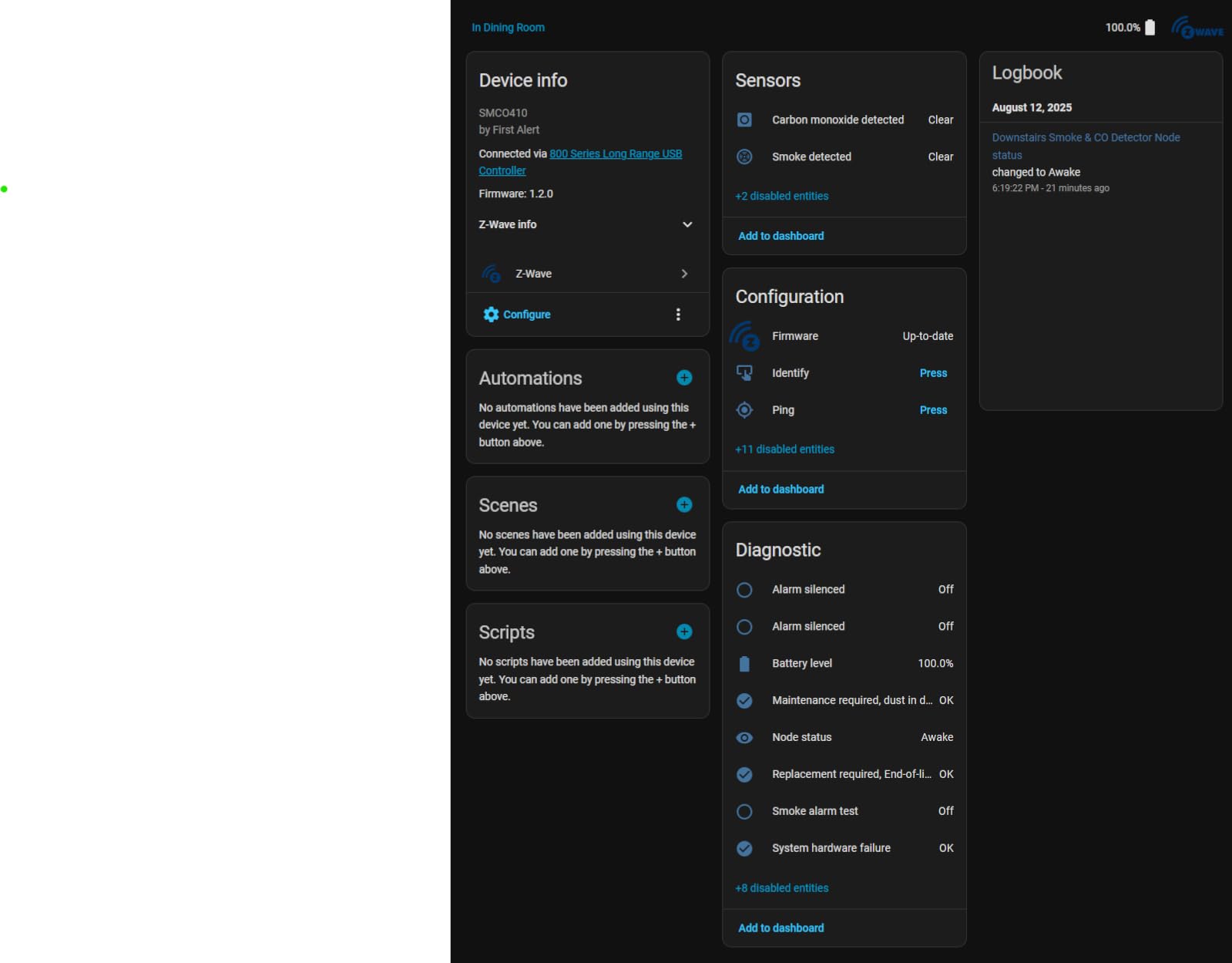 New 2025 First Alert SMCO410 Z-Wave Battery-Powered Smoke Detector & Carbon Monoxide Alarm, Works with Ring Alarm Base Station, Single Pack, White - Customer Photo 1