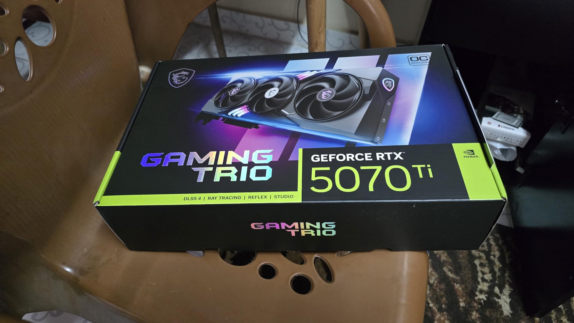 MSI Gaming RTX 5070 Ti 16G Gaming Trio OC Graphics Card (16GB GDDR7, 256-bit, Extreme Performance: 2580, DisplayPort x 3 2.1a, HDMI 2.1b, NVIDIA Blackwell Architecture) - Customer Photo 1