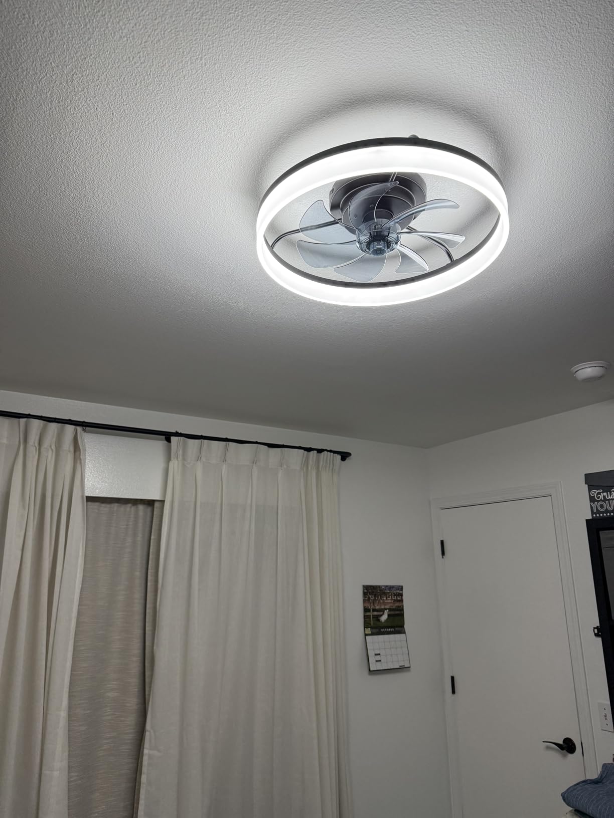 Smart Ceiling Fans with Light and Remote,20'' Low Profile Ceiling Fan with 6-Speed & Dimmable LED, Alexa/APP Home Voice Control, App, Reversible Airflow, App Timer, for Beedroom(Black) Customer Review Smart Ceiling Fans with Light and Remote,20'' Low Profile Ceiling Fan with 6-Speed & Dimmable LED, Alexa/APP Home Voice Control, App, Reversible Airflow, App Timer, for Beedroom(Black) - Customer Photo 4