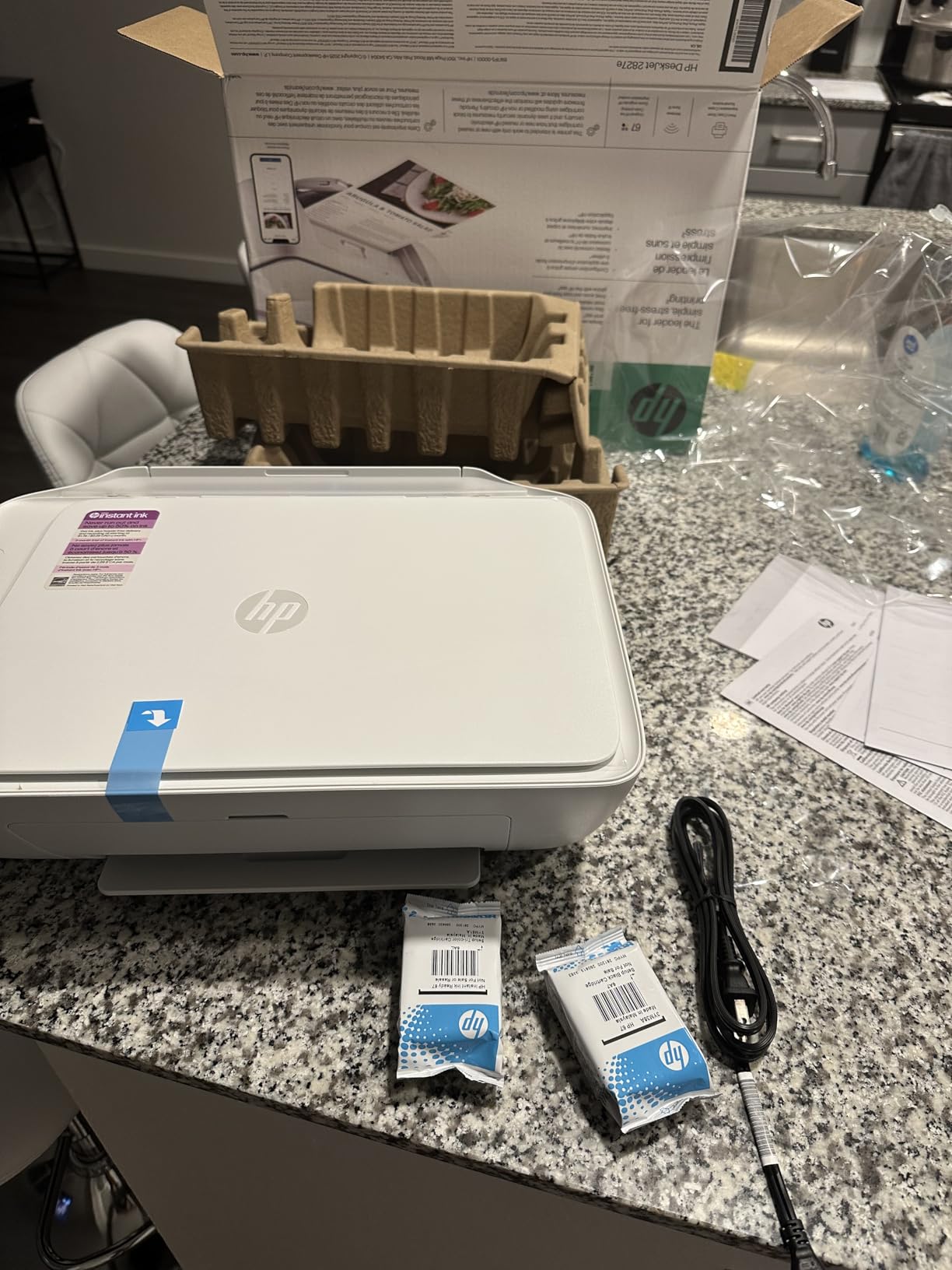 HP DeskJet 2827e Wireless All-in-One Color Inkjet Printer, Scanner, Copier, Best-for-Home, 3 Month Instant Ink Trial Included, AI-Enabled (6W7F5A) - Customer Photo 2