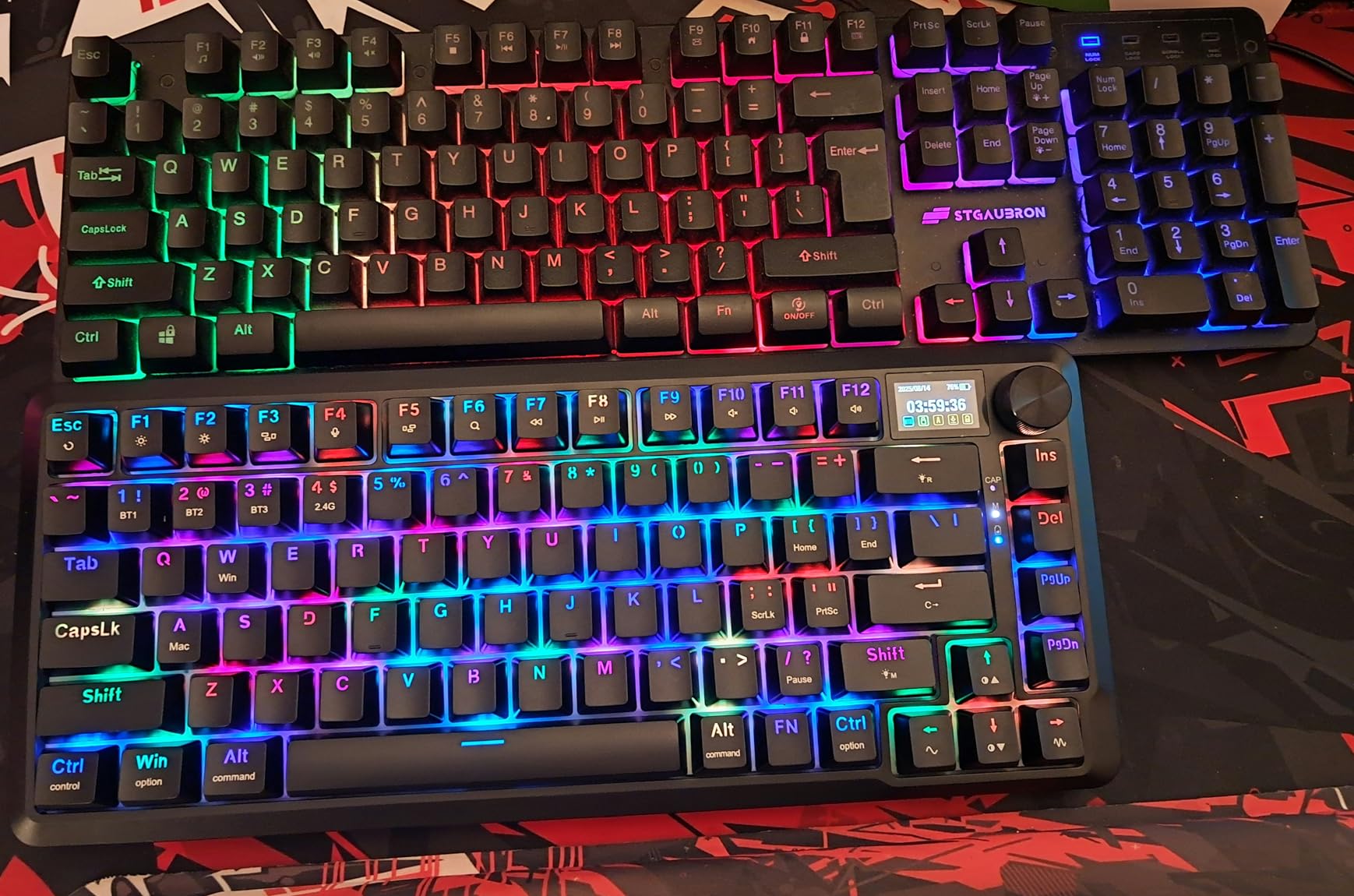 Redragon K708 Pro Wireless Mechanical Gaming Keyboard - Gasket-Mounted RGB Backlit, 81 Customizable Keys, 3-Mode (2.4G/Bluetooth/USB), Hot-Swap Pre-Lubed Switches, Screen & Control Knob - White Green Customer Review Redragon K708 Pro Wireless Mechanical Gaming Keyboard - Gasket-Mounted RGB Backlit, 81 Customizable Keys, 3-Mode (2.4G/Bluetooth/USB), Hot-Swap Pre-Lubed Switches, Screen & Control Knob - White Green - Customer Photo 4