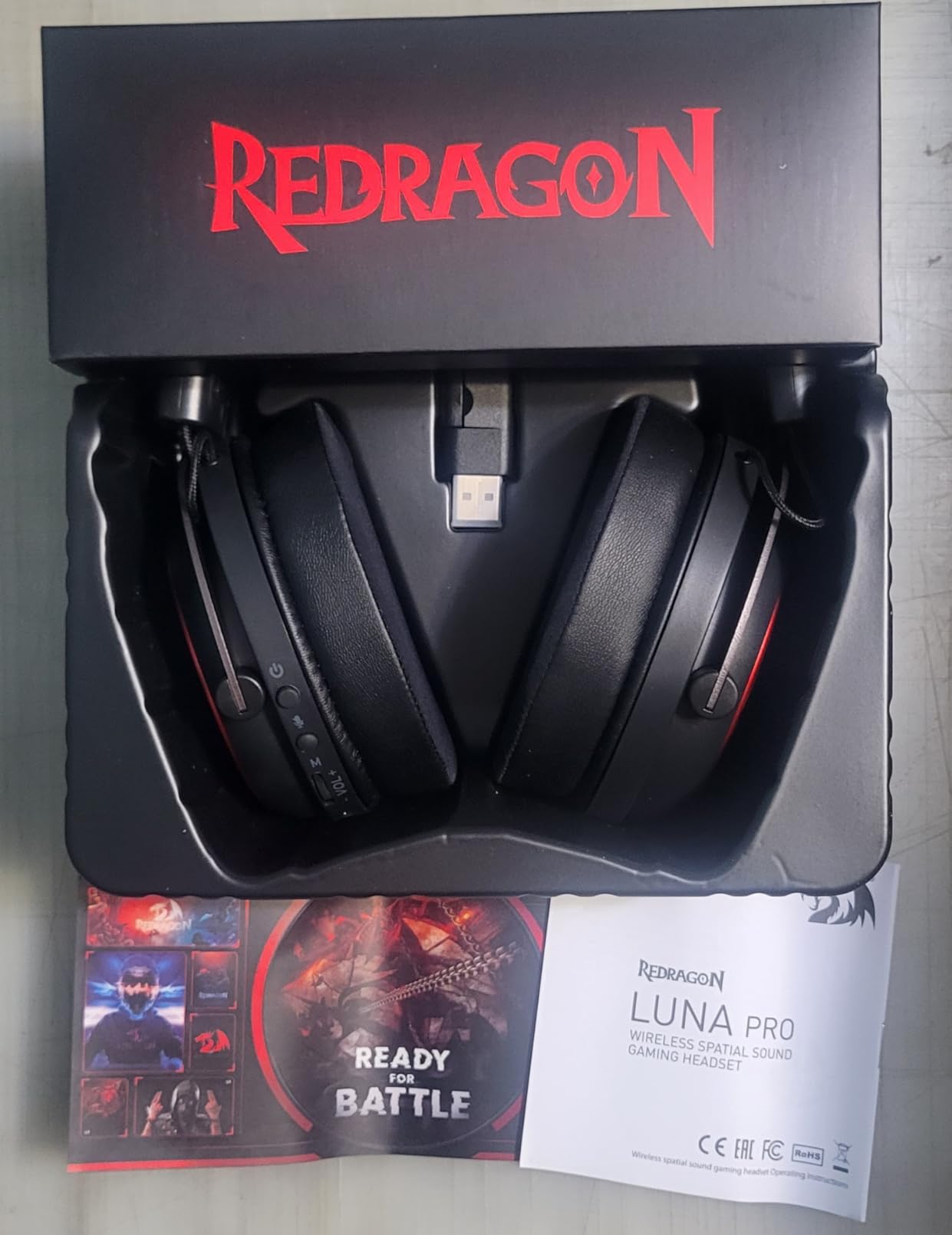 Redragon H540 Wireless Gaming Headset for PC, PS4/5, Xbox, Switch, 4-Mode(2.4G/BT/USB/3.5mm) - 7.1 Surround Sound - 53MM Drivers Gaming Headphones with Noise Canceling Mic - Memory Foam - Black - Customer Photo 3