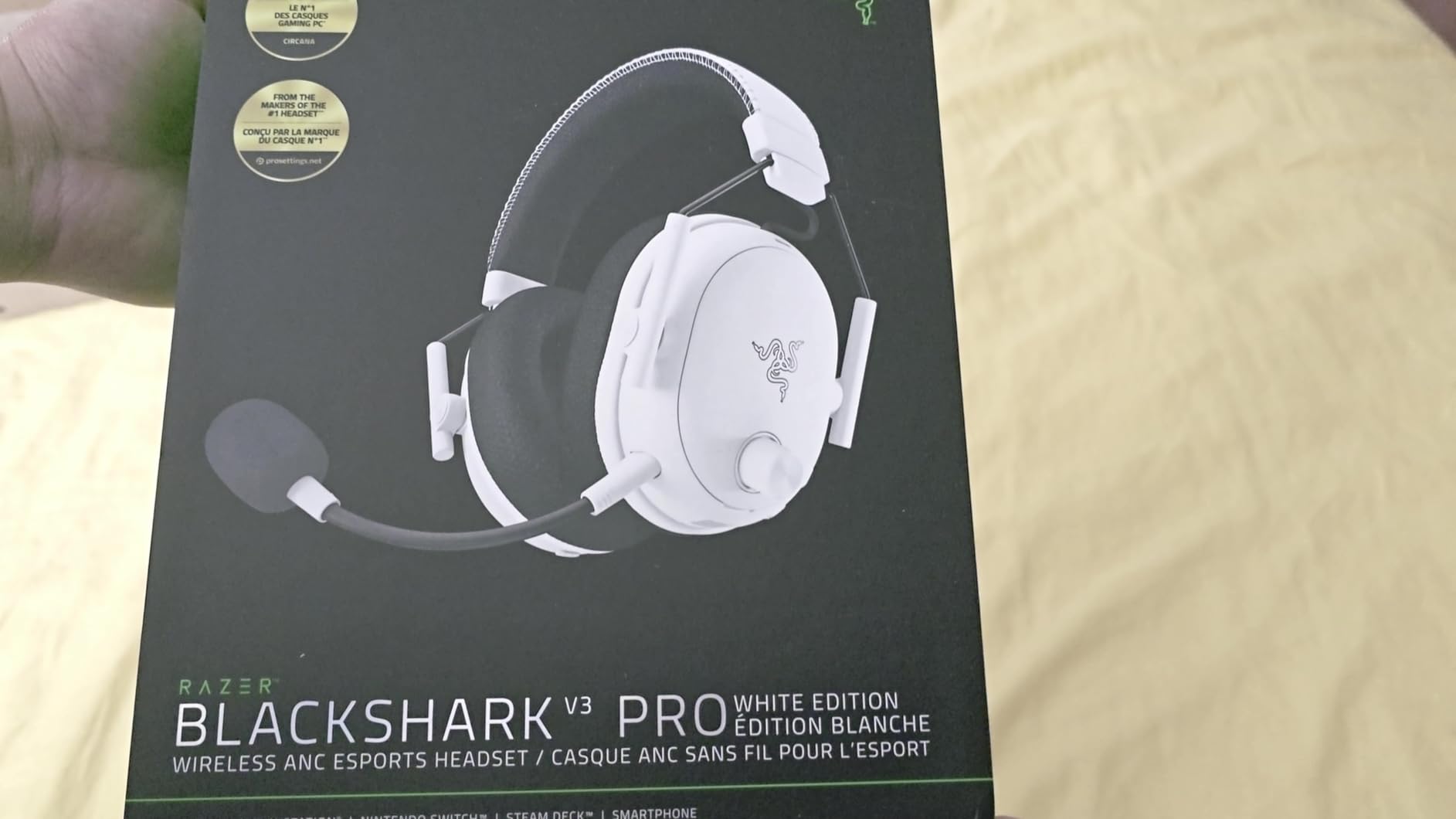 Razer BlackShark V3 Pro Wireless ANC Gaming Headset for Xbox: Full Band Mic - 50mm Drivers - 2.4 GHz, Bluetooth, USB, 3.5mm - Works with PC, Mac, PS5, Nintendo Switch - Long Battery Life - Black - Customer Photo 2