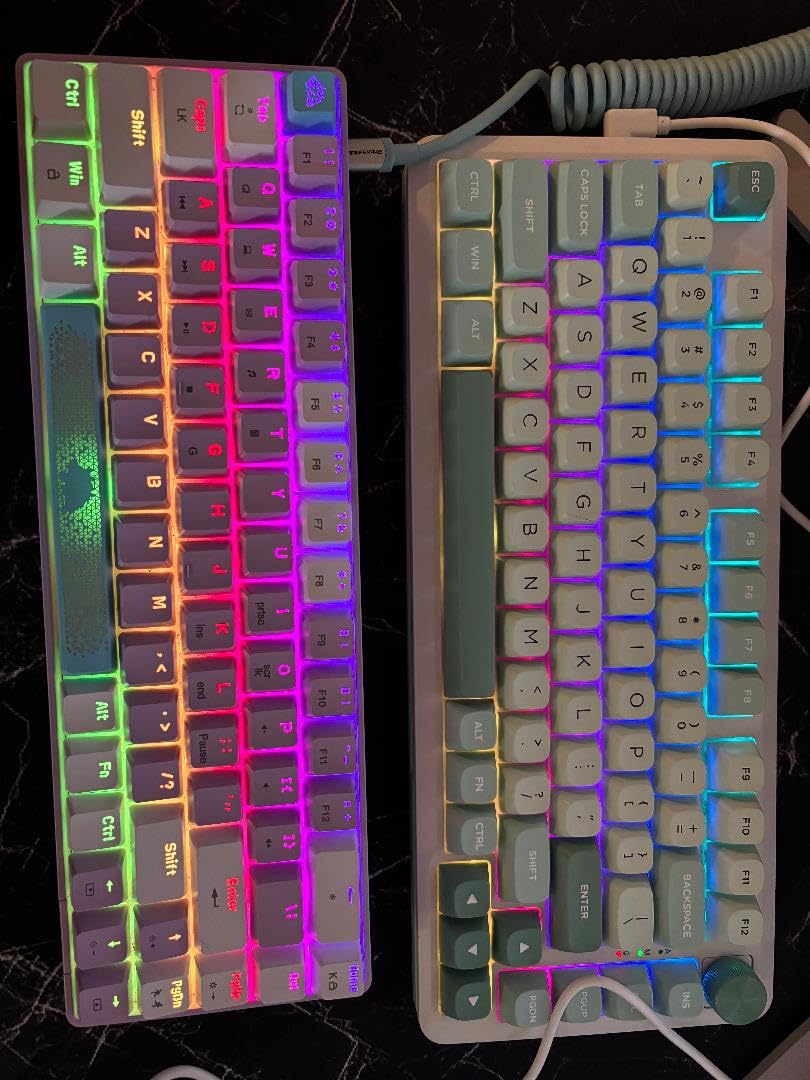 Redragon K713 Wireless Mechanical Keyboard, Gasket Mounted RGB Gaming Keyboard, 3-Mode (2.4G/BT/USB), Pre-Lubed Linear Red Switches, 75％ Layout, 82 Keys Hot Swappable for PC/Mac - Black - Customer Photo 2