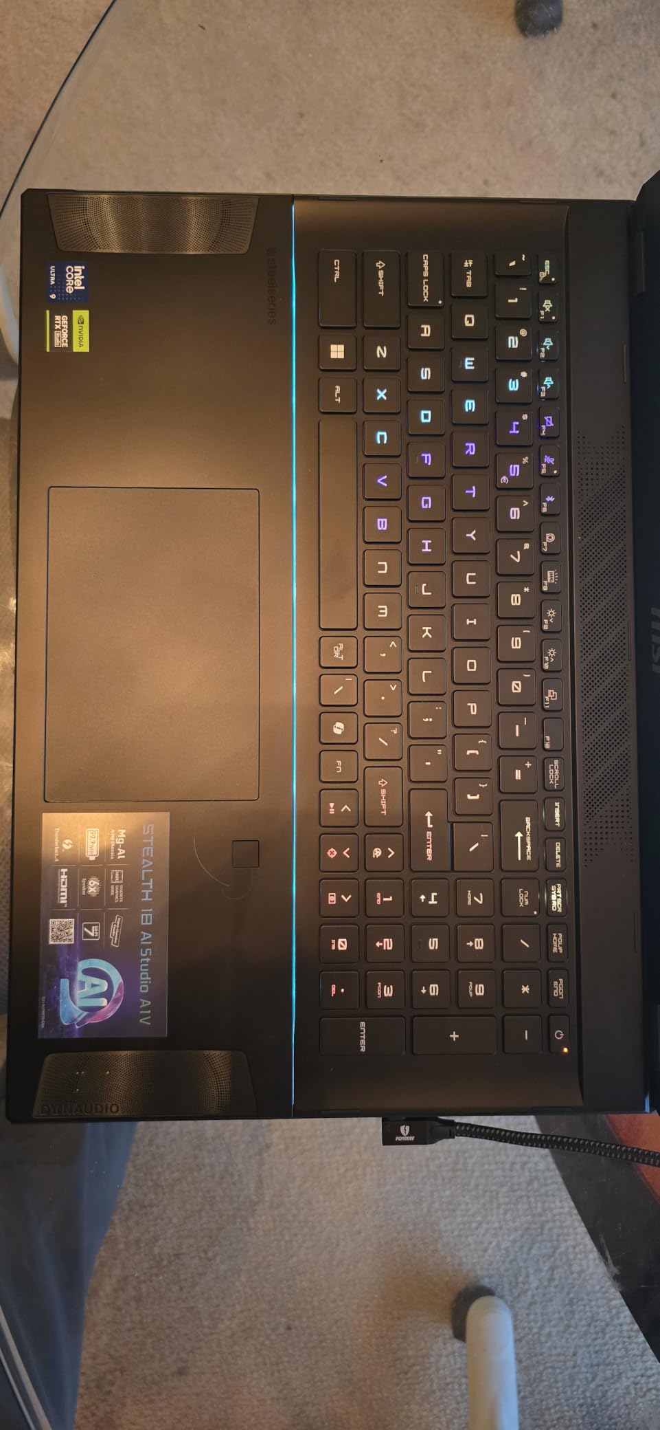 MSI Stealth 18 AI Studio Gaming Laptop, Intel Ultra 9-185H, 32 GB DDR5 RAM, 1 TB PCIe SSD, 18