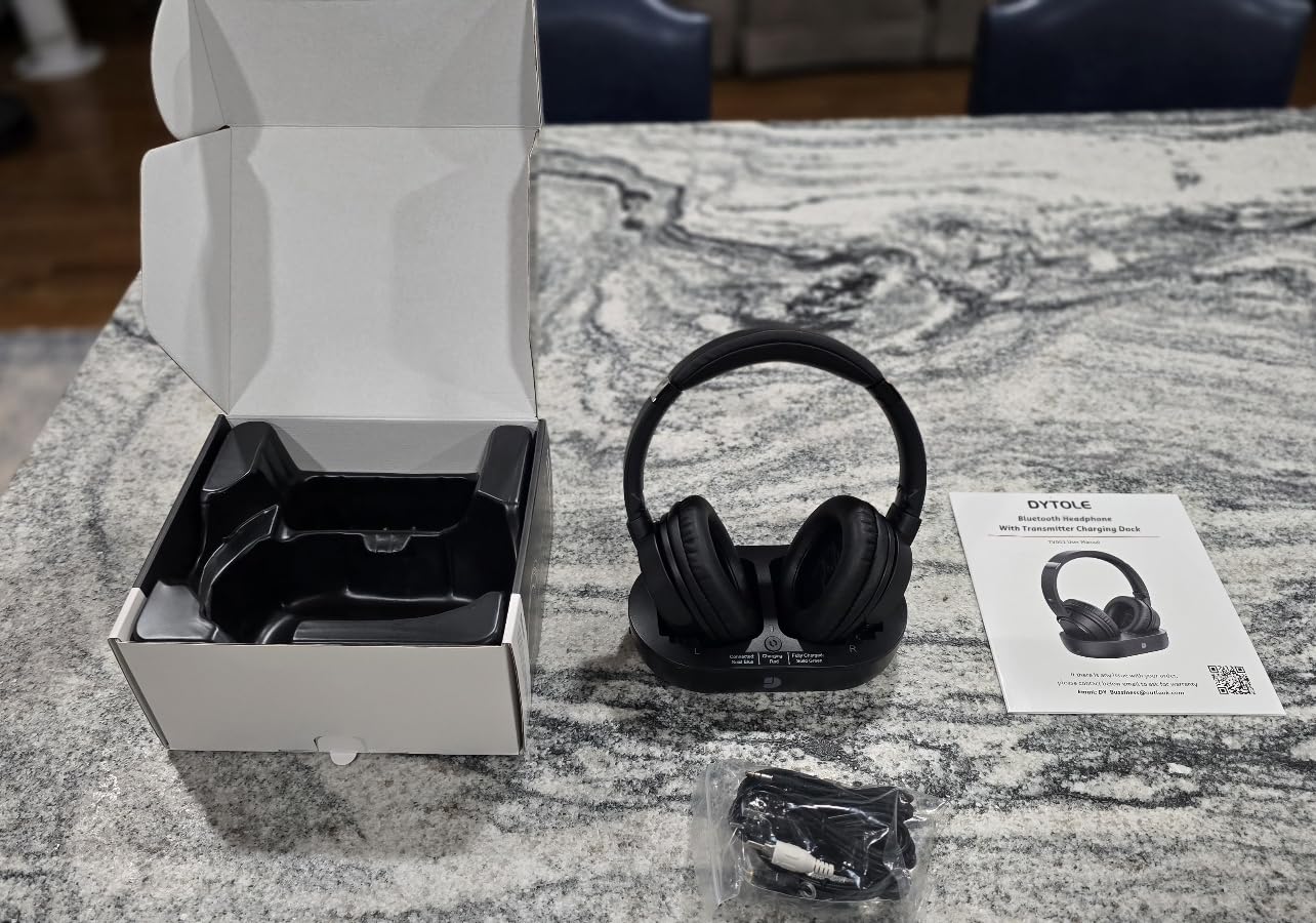 Wireless Headphones for TV, TV Headphones Wireless for Seniors, Versatile Charging Dock with Transmitter, Instant Audio Sync, 65-Hour Battery Life, Ideal Gift for Parents & Seniors - Customer Photo 1