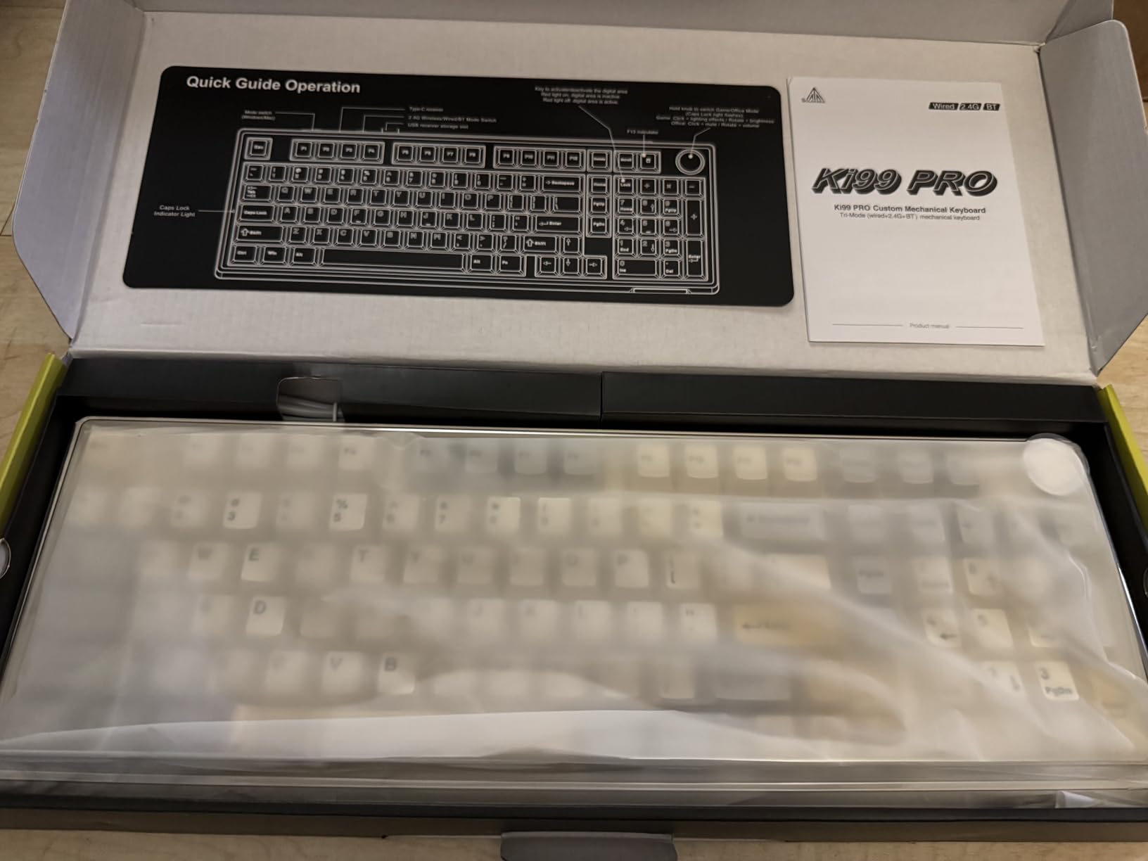 SOLAKAKA KI99 Pro 96% Wireless Mechanical Keyboard, RGB Gaming Keyboard, Hot-Swappable Pre-Lubed Switches, Gasket Structure Creamy Keyboards (Gradient-Black, Non-Silent Version) - Customer Photo 2