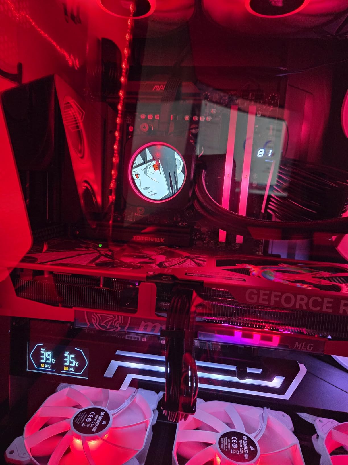 ARGB GPU Support Bracket with CPU & GPU Temp Display, Universal Graphics Card Support, Multi Angle Adjustable GPU Sag Bracket for Video Cards, GPU Stand Built-in 5V3PIN Addressable RGB Strip - Customer Photo 4