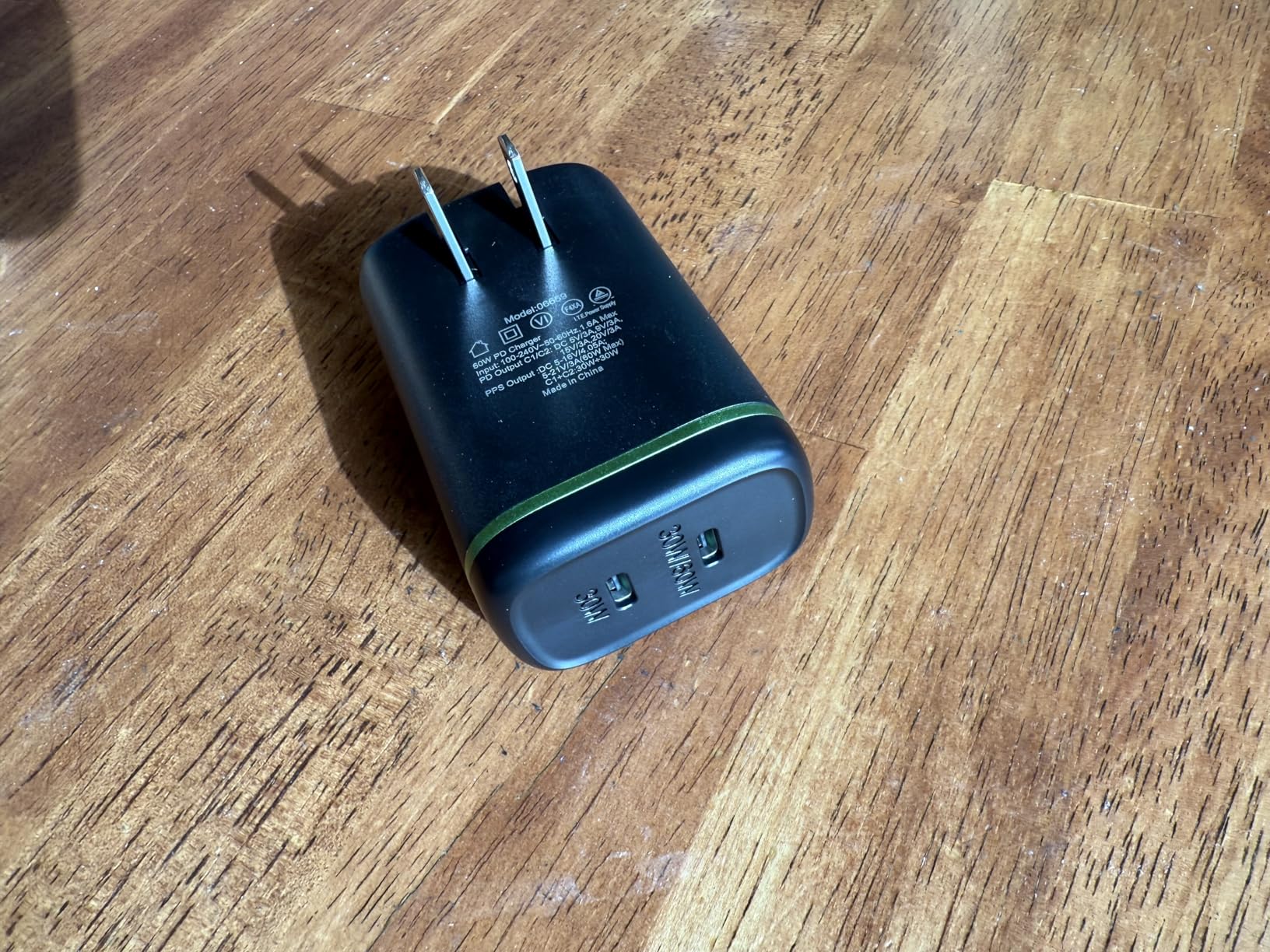 AT&T Dual Port 60W Power Delivery Wall Block (USB-C + USB-C) - Black - Customer Photo 4