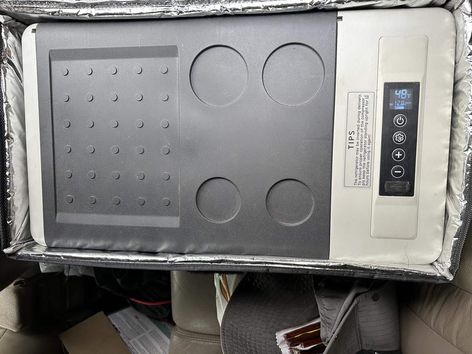 EUHOMY 12 Volt Refrigerator, 26QT(25L) Compressor Electric Cooler APP Control, Car Fridge -4℉~68℉, Portable Refrigerator 12/24V DC 110-240V AC, Portable Freezer for Camping, Travel, Boat - Customer Photo 2