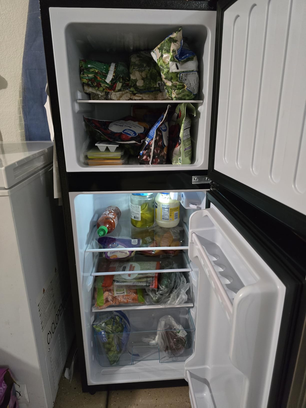 Mini Fridge with Freezer, 3.6 Cu. Ft. Adjustable Thermostat Compact Fridge with Freezer,Office Mini Refrigerator with Freezers, Small Size Dorm Fridges for Apartment,Dorm,Kitchen,Office,Silver - Customer Photo 2