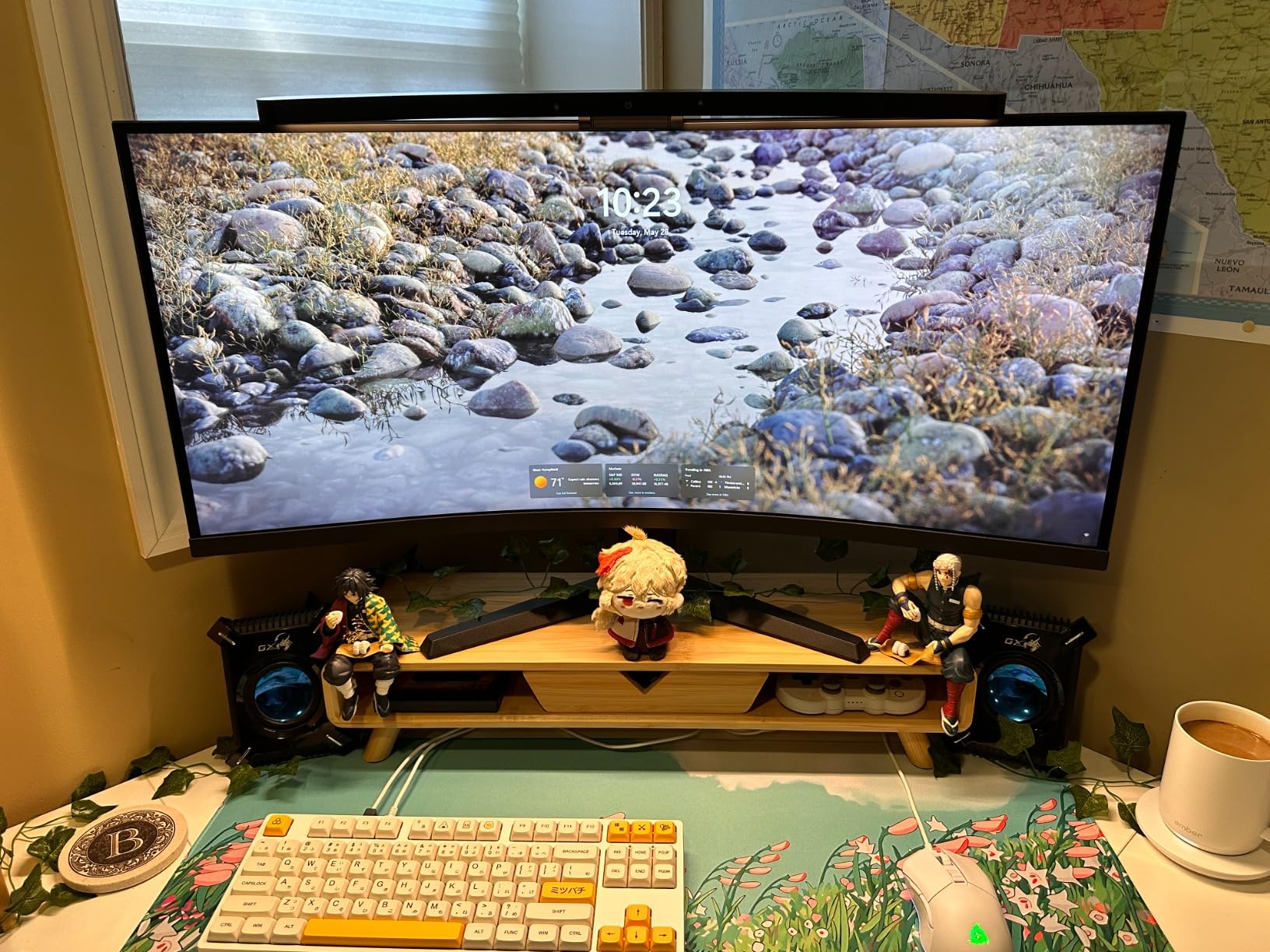 ONWAY Curved Monitor Light Bar with Wireless Remote,Monitor Light Bar with Auto-Dimming and Camera Base,Applicable to All Screens. No Screen Glare,for (RGB) - Customer Photo 2