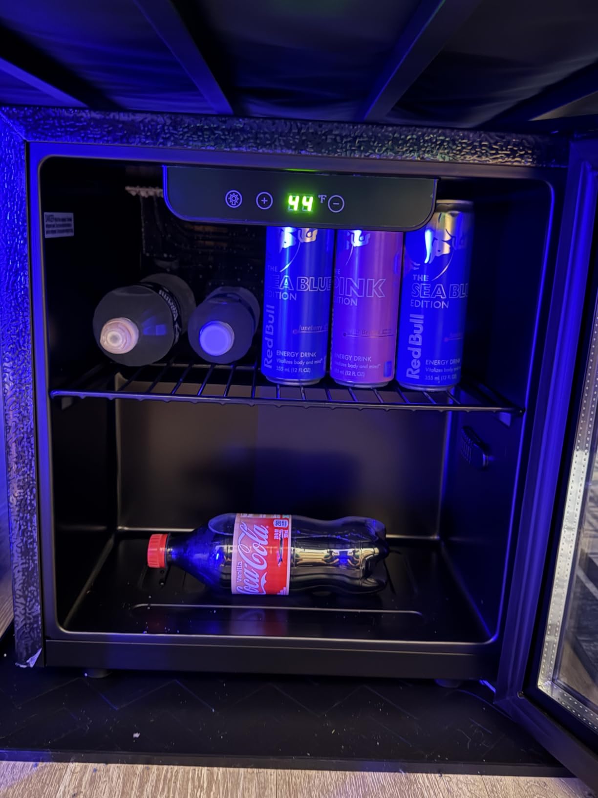 Wine Cooler Refrigerator - 45 Bottle Mini Wine Fridge with Glass Door for Beer Soda Water Drink, Small Wine Cellar Beverage Refrigerator for Bedroom Office Home Bar Dorm, 4.5 Cu.Ft (Black) - Customer Photo 1