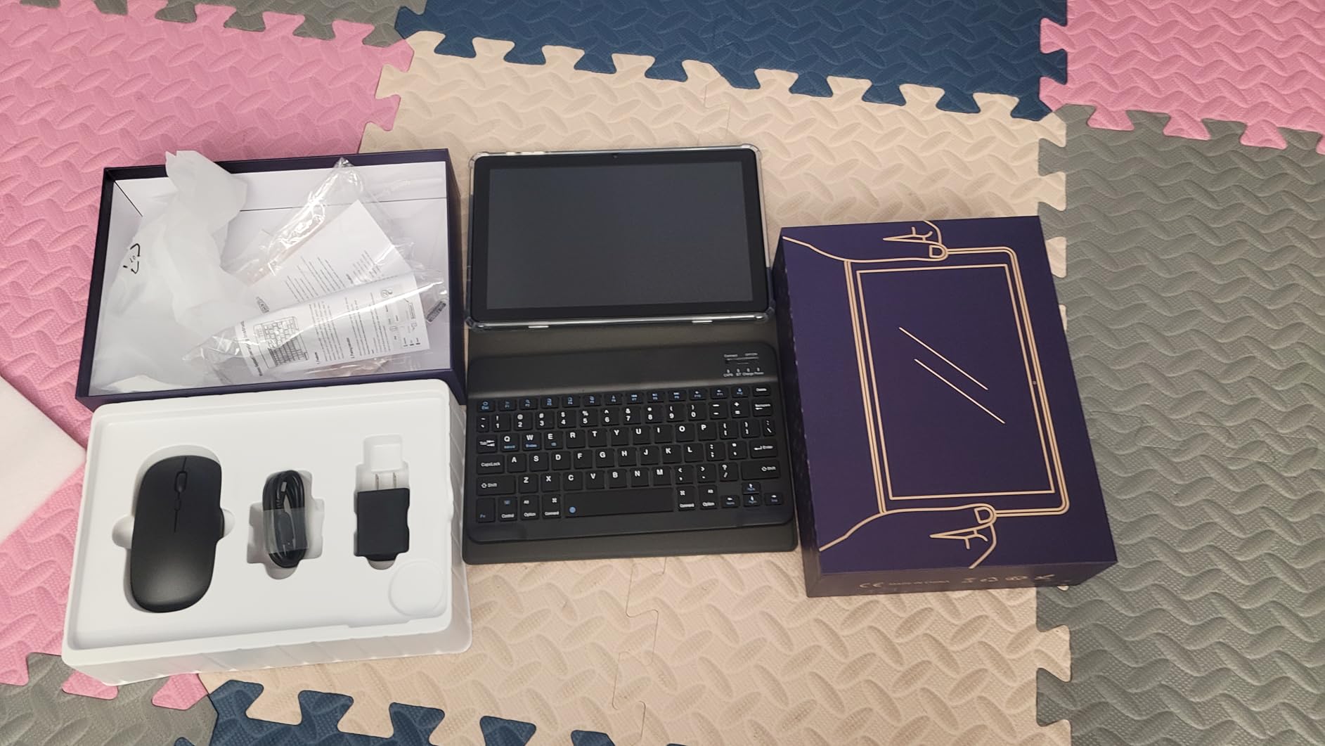 Raemond Android 15 Tablet 10 Inch with Keyboard Mouse, Octa-core CPU,RAM 18GB, ROM 128GB (Up to 1 TB), 800x1280 Widevine L1, WiFi 6 & Bluetooth 5.4, Dual Speakers, 5MP+8MP, 6000mAh, GPS - Customer Photo 2