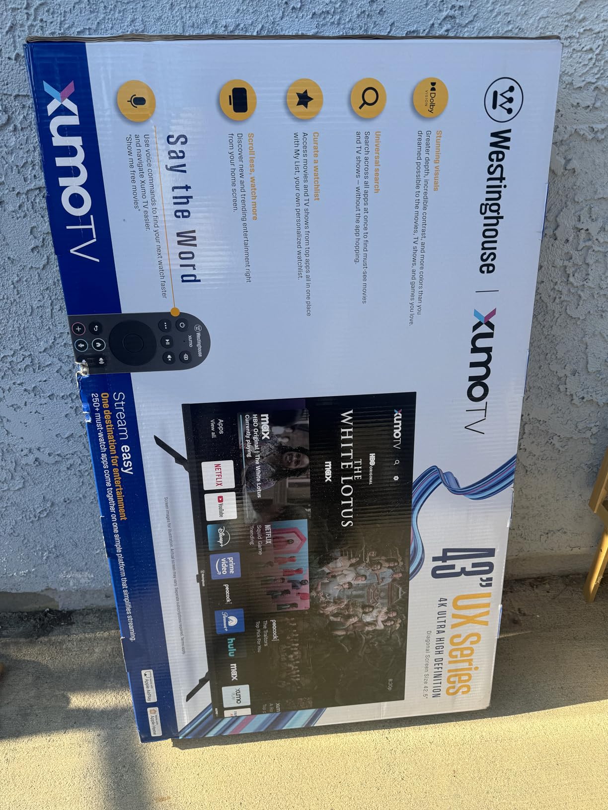 Westinghouse 32-inch Smart TV, HD Xumo TV with Voice Remote, Flat Screen Television w/Dolby Atmos, Blueooth, Apple AirPlay, Wi-Fi & Mobile Connectivity - Customer Photo 4