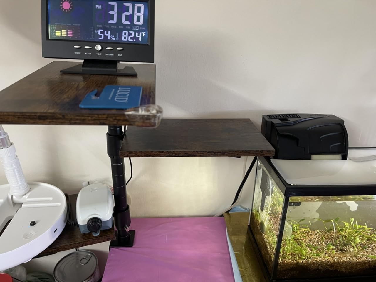 PawsWhirl 3 Tier Clamp On Desk Shelf - Over Or Under Table Clamp Shelf, 360° Rotatable Desk Storage for Home Office, Gaming and Storage Tray, Desktop Shelves for Desktop Thicknesses from 0.5-1 Inch - Customer Photo 1