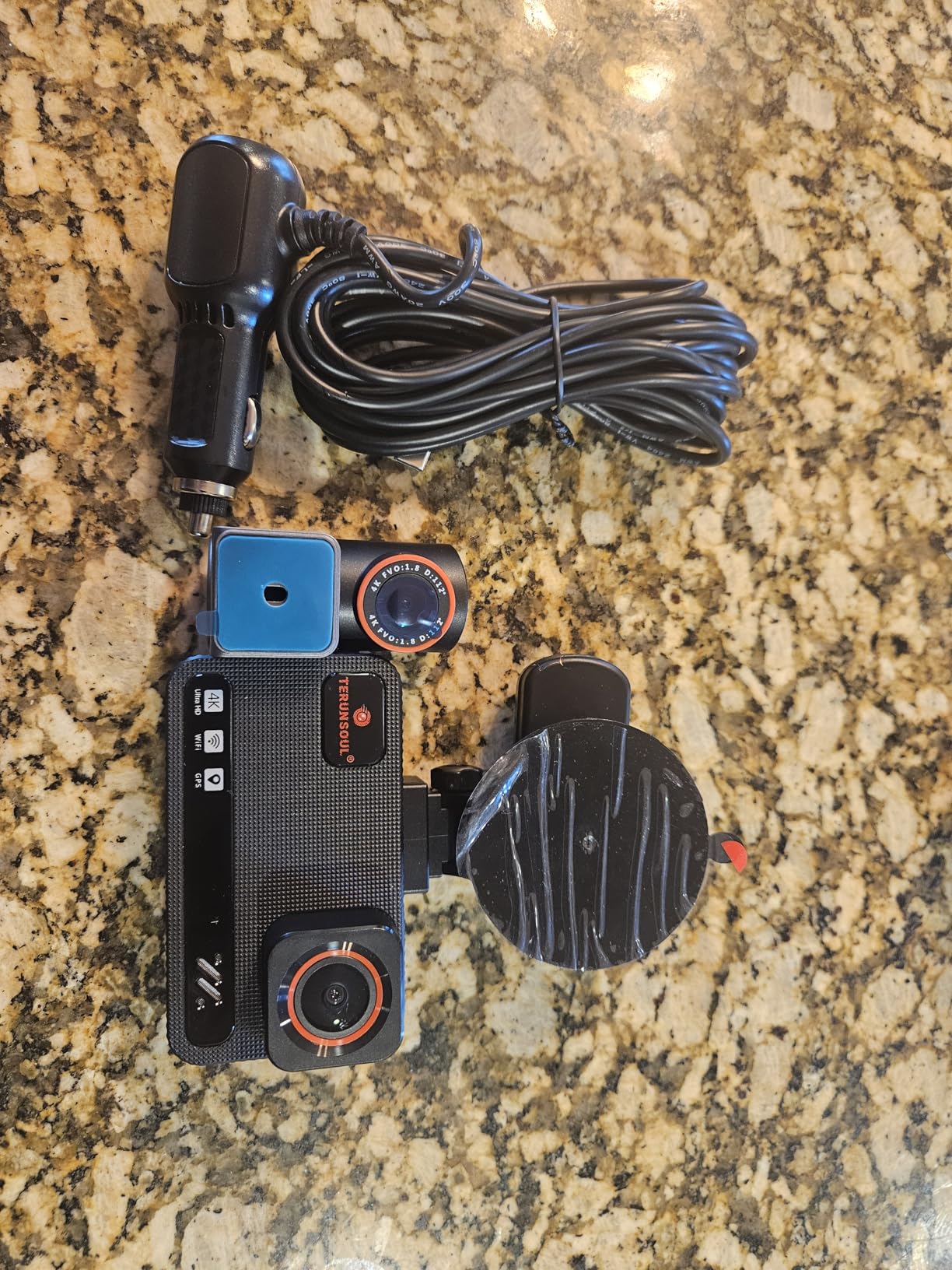 4K+4K Dash Cam Front and Rear, Free 128GB Card Included, 5.8GHz WiFi Dash Camera for Cars, Built-in GPS, G-Sensor, 170°Wide Angle, 3