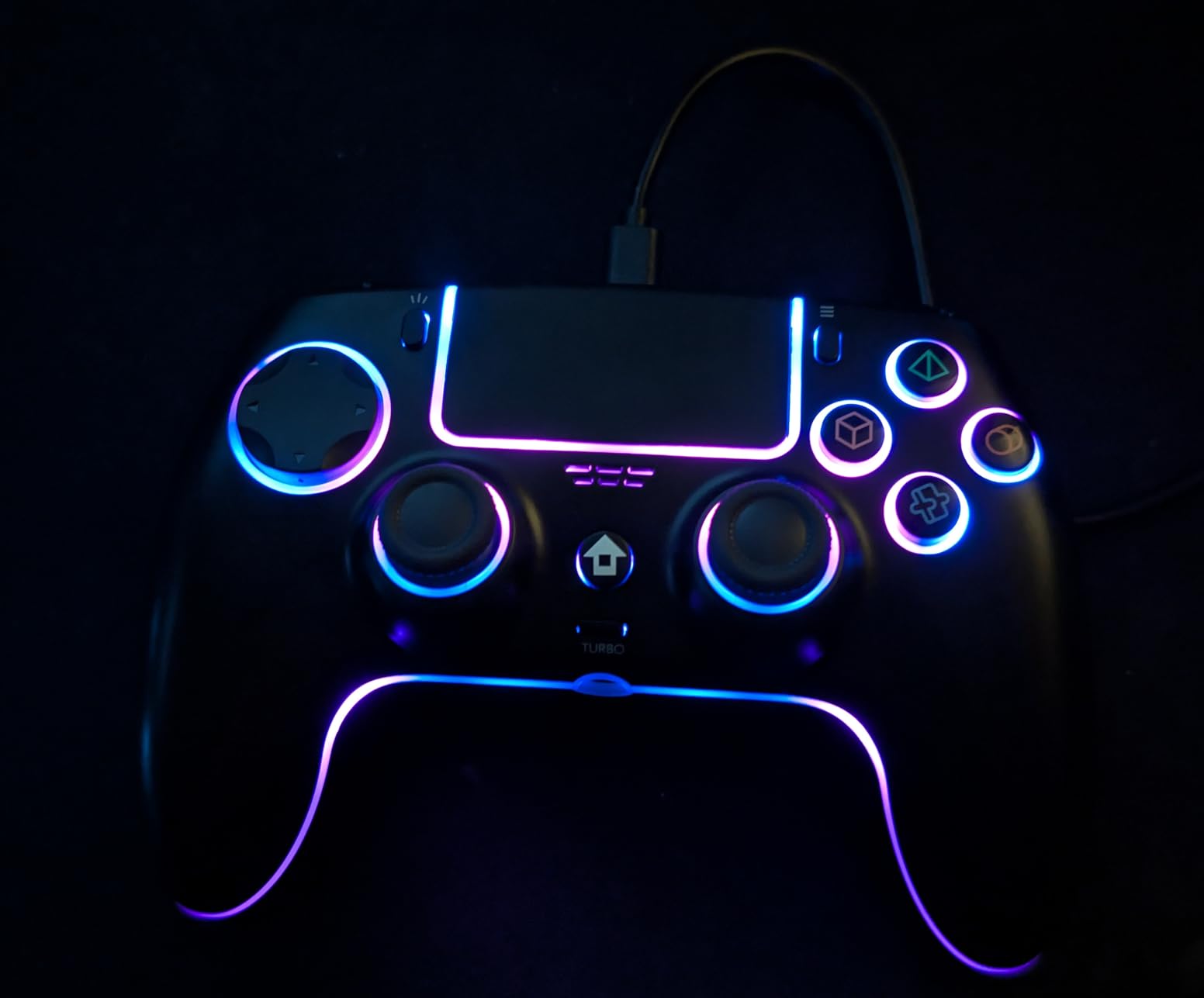 Wireless Pink White gradient Controller for PS5 Pro/PlayStation-5/PC/Mac/Steam Deck with Hall Effect joystick trigger/Back Paddles/Cool RGB/TURBO/headphone Jack - Built-in Speakers Support P-S5 Console Audio - Customer Photo 2
