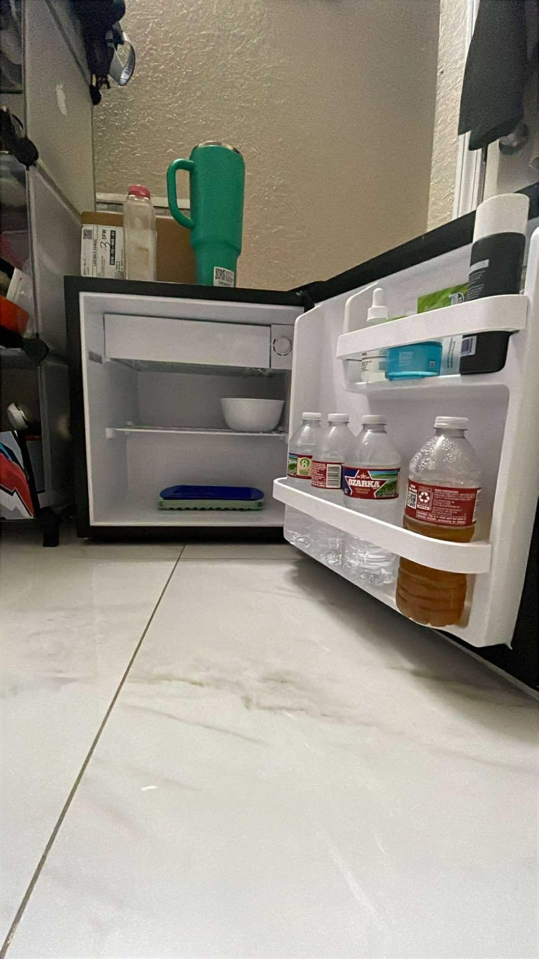 1.6 Cu.ft Mini Fridge with Freezer, Compact Single Reversible Door Refrigerator, Adjustable Thermostat, Ultra Quiet, Energy Efficient for Office, Dorm, Bedroom, Apartment -Black - Customer Photo 2