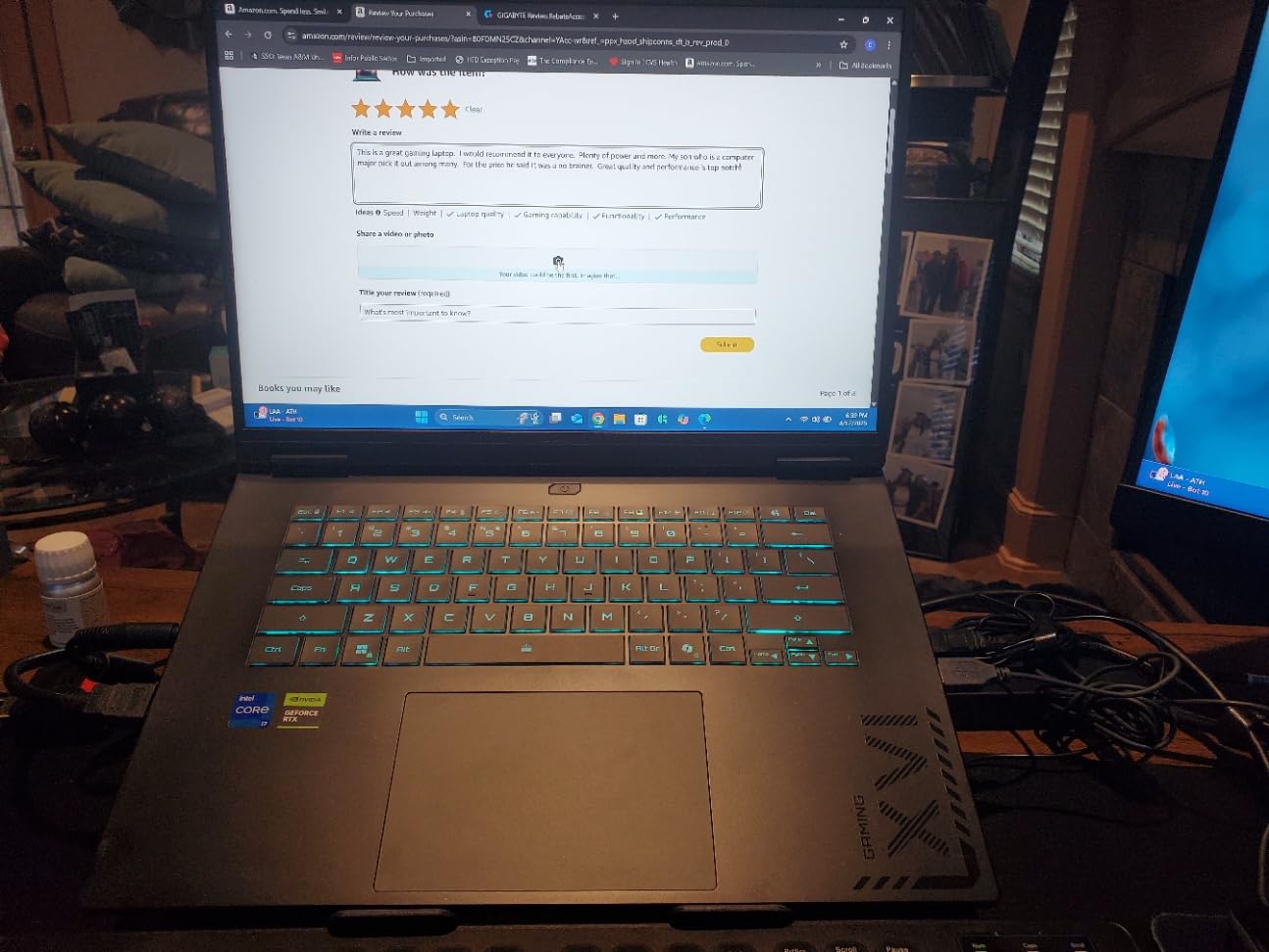 GIGABYTE - Gaming A16 Gaming Laptop - 165Hz 1920x1200 WUXGA - NVIDIA GeForce RTX 5070 - Intel i7-13620H - 1TB SSD with 32GB DDR5 RAM - Windows 11 Home AD Gaming A16 CWHI3US864SH - Customer Photo 2